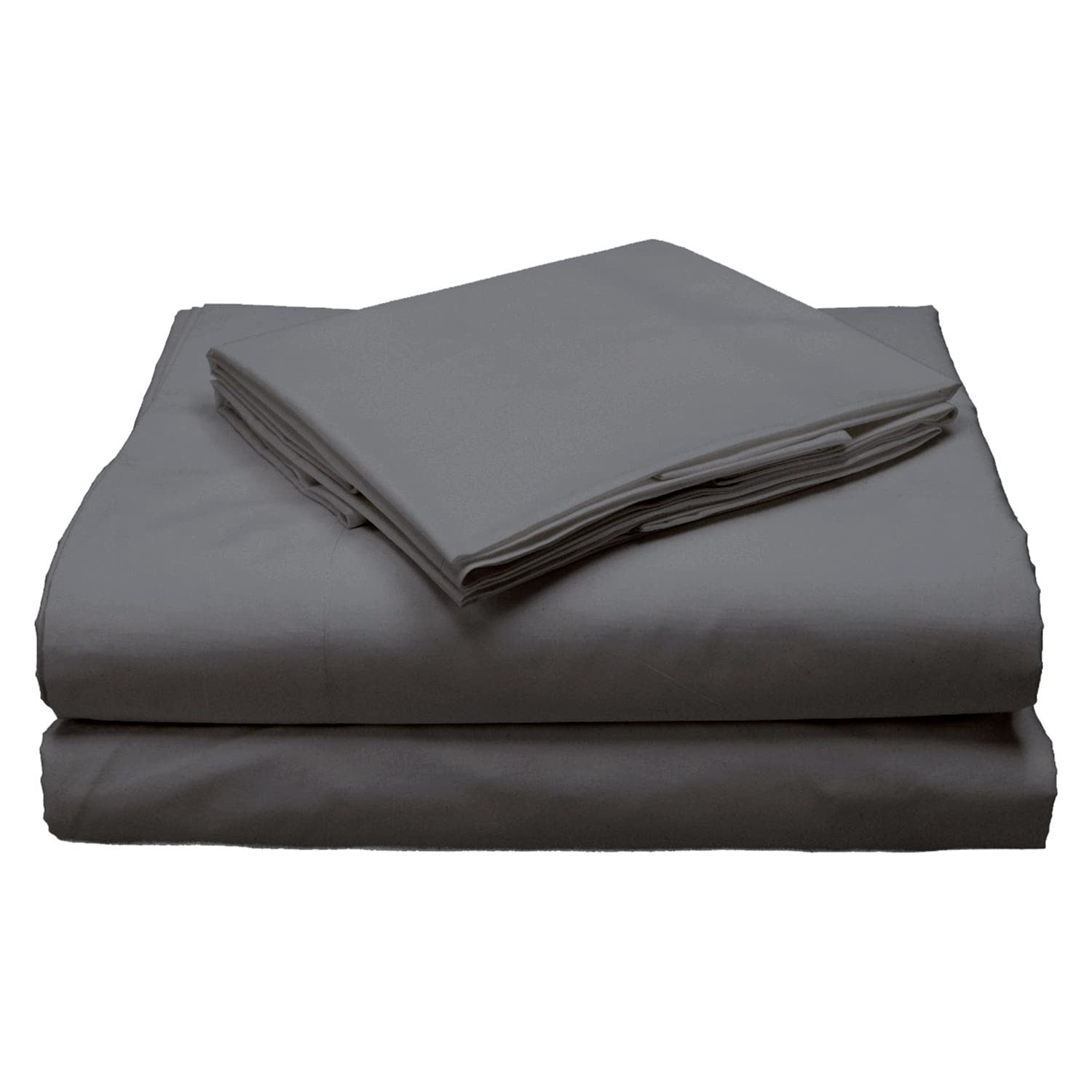 Premium 100% USA Pima Cotton Sheet Set - 3 Piece Luxury Bedding with Ultra Crisp & Smooth Finish | Deep Pocket Cooling Sheets for Twin Bed (Dark Grey) | OEKO-TEX Certified | Perfect for Hot Sleepers & All-Season Comfort