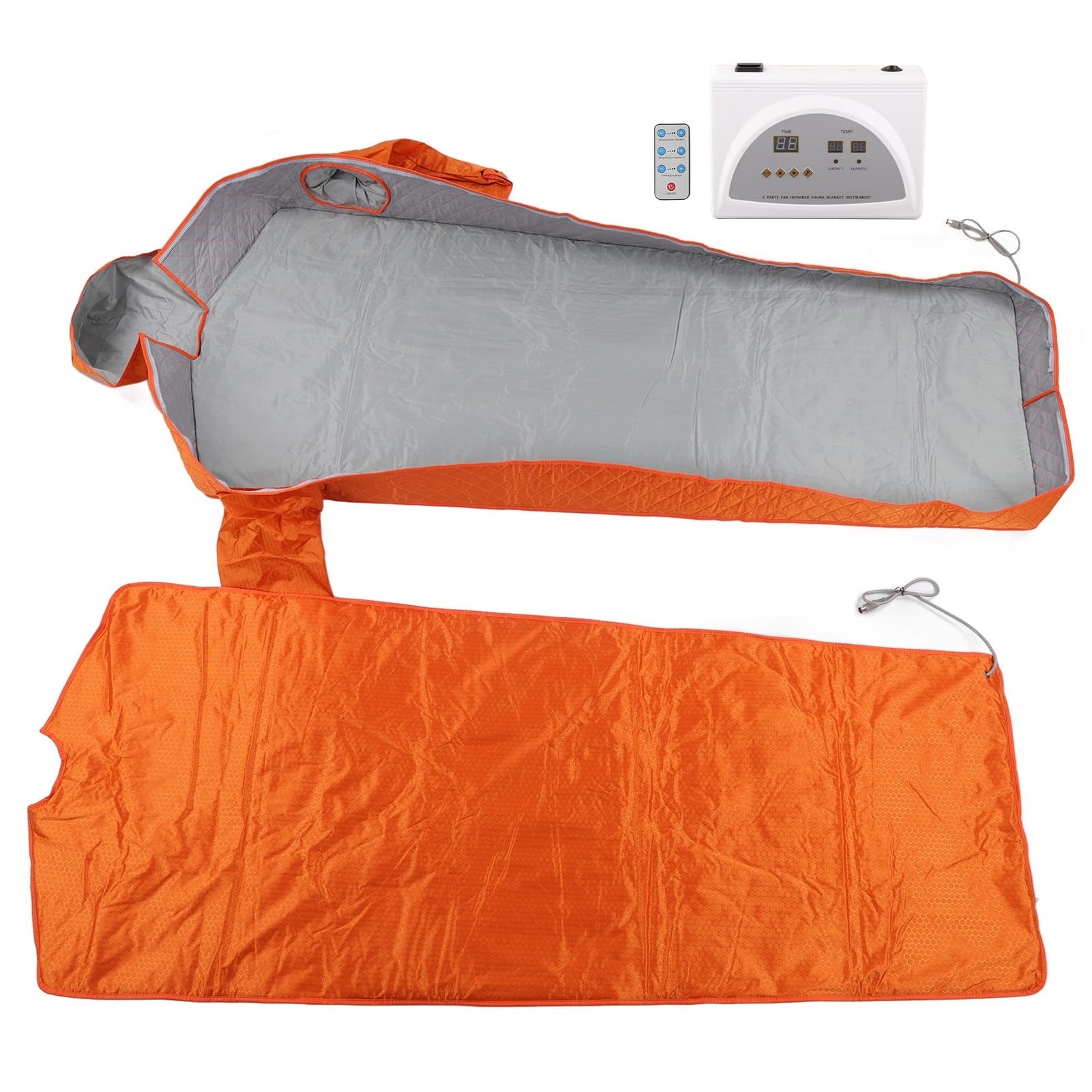 HEEPDD Far Infrared Sauna Blanket with Alarm & Remote Control - Fast Heating Detox Blanket for Home Spa, Bedroom Relaxation & Pain Relief (EU Plug 220V) - Perfect for Post-Workout Recovery & Stress Relief