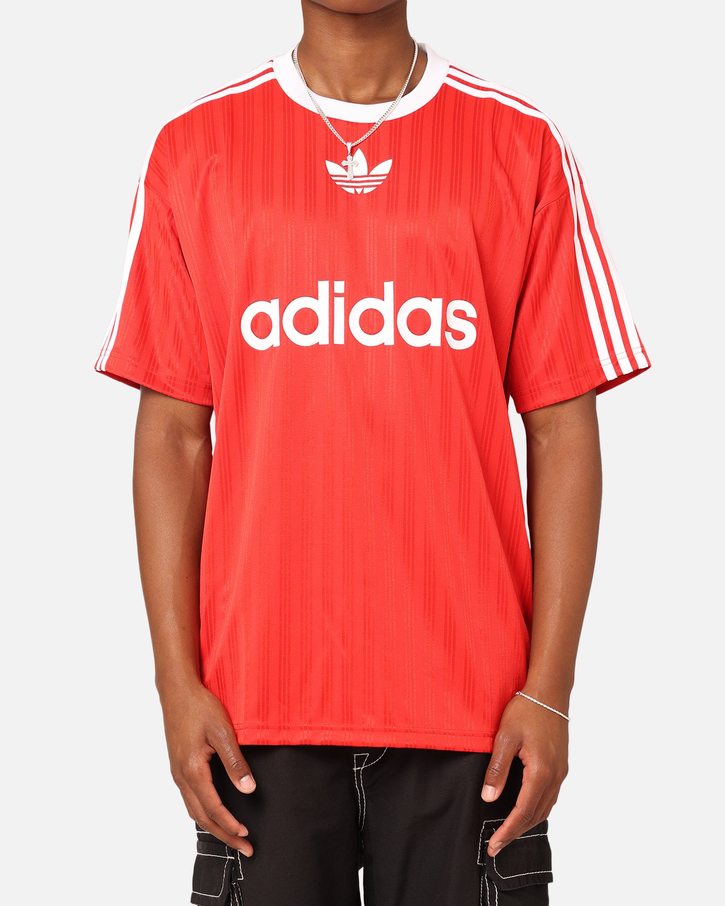 Adidas Adicolor T-Shirt - Better Scarlet & White | Men's Casual Short Sleeve Tee for Sports, Gym & Everyday Wear