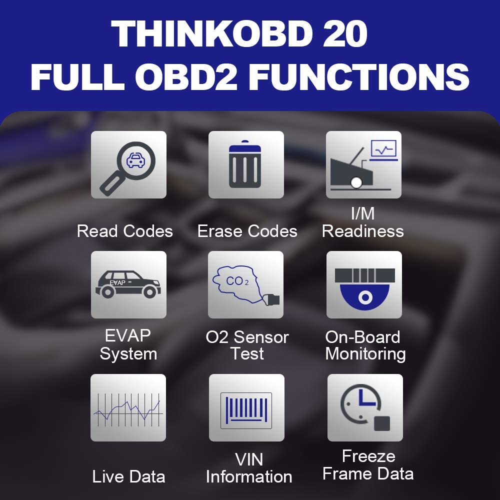THINKOBD 20 OBD2 Scanner - Automotive Code Reader, Check Engine Light Diagnostic Tool, Live Data & Emissions Scanner for Smog Check | Car, Truck & SUV Engine Diagnostics