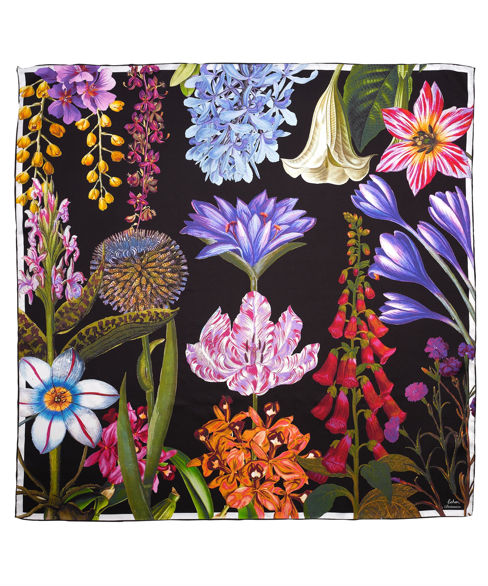 Botanica 35 Silk Square Scarf - Premium Fashion Accessory for Women, Elegant Floral Print Shawl - Perfect for Office, Party & Special Occasions
