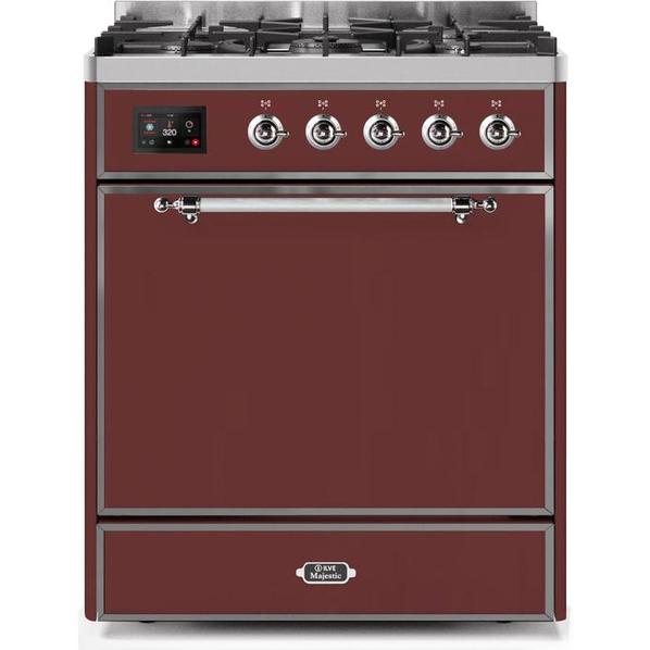 ILVE Majestic II Series 30 Inch Dual Fuel Freestanding Range - Gas/Propane Compatible (UM30DQNE3) | Professional Kitchen Appliance for Home Chefs & Cooking Enthusiasts
