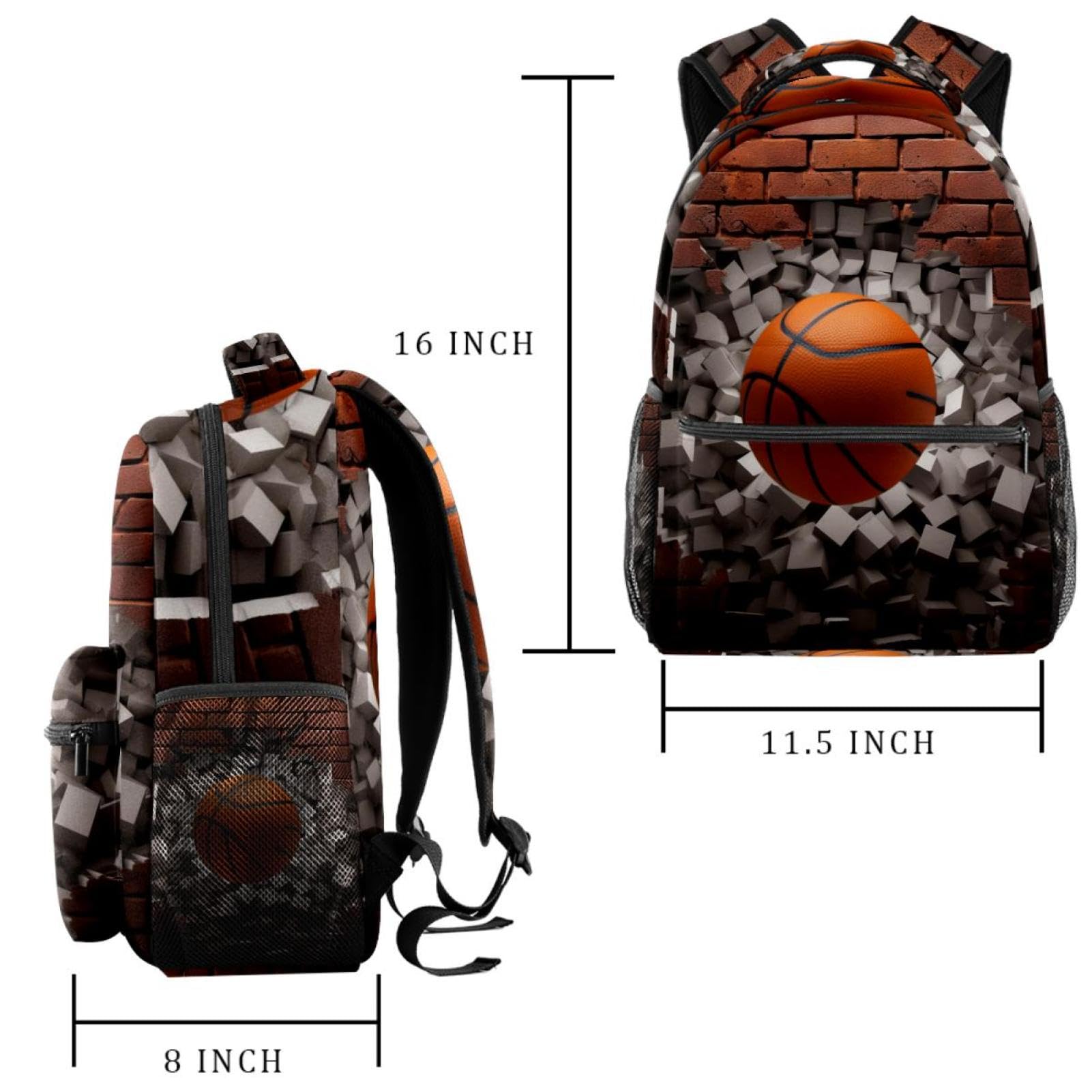 Men's & Women's Travel Backpack - Lightweight Durable Carry-On Backpack for Hiking, Gym & Daily Use | Basketball Wall Art Abstract Design