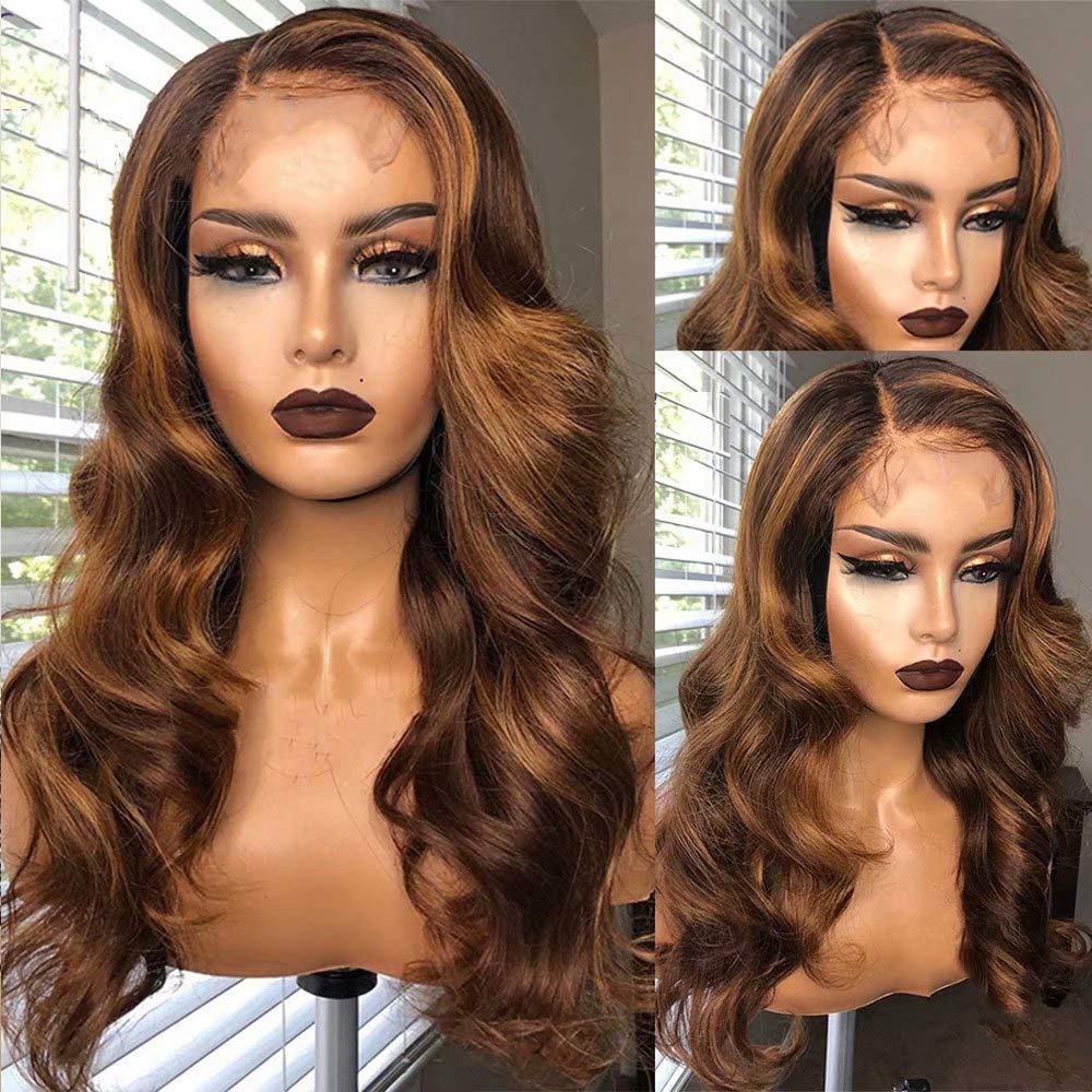 Honey Blonde 13x4 Lace Front Wig - 150% Density Brazilian Body Wave Remy Human Hair Wig with Pre-Plucked Bleached Knots for Black Women | HD Transparent Lace, 16 Inch | Perfect for Daily Wear, Parties & Special Occasions