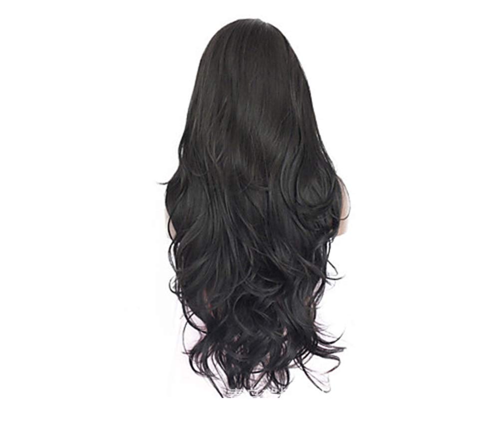 Black Long Curly Lace Front Wigs for Women - Handmade European Human Hair Wigs | Perfect for Cosplay, Daily Wear & Special Occasions