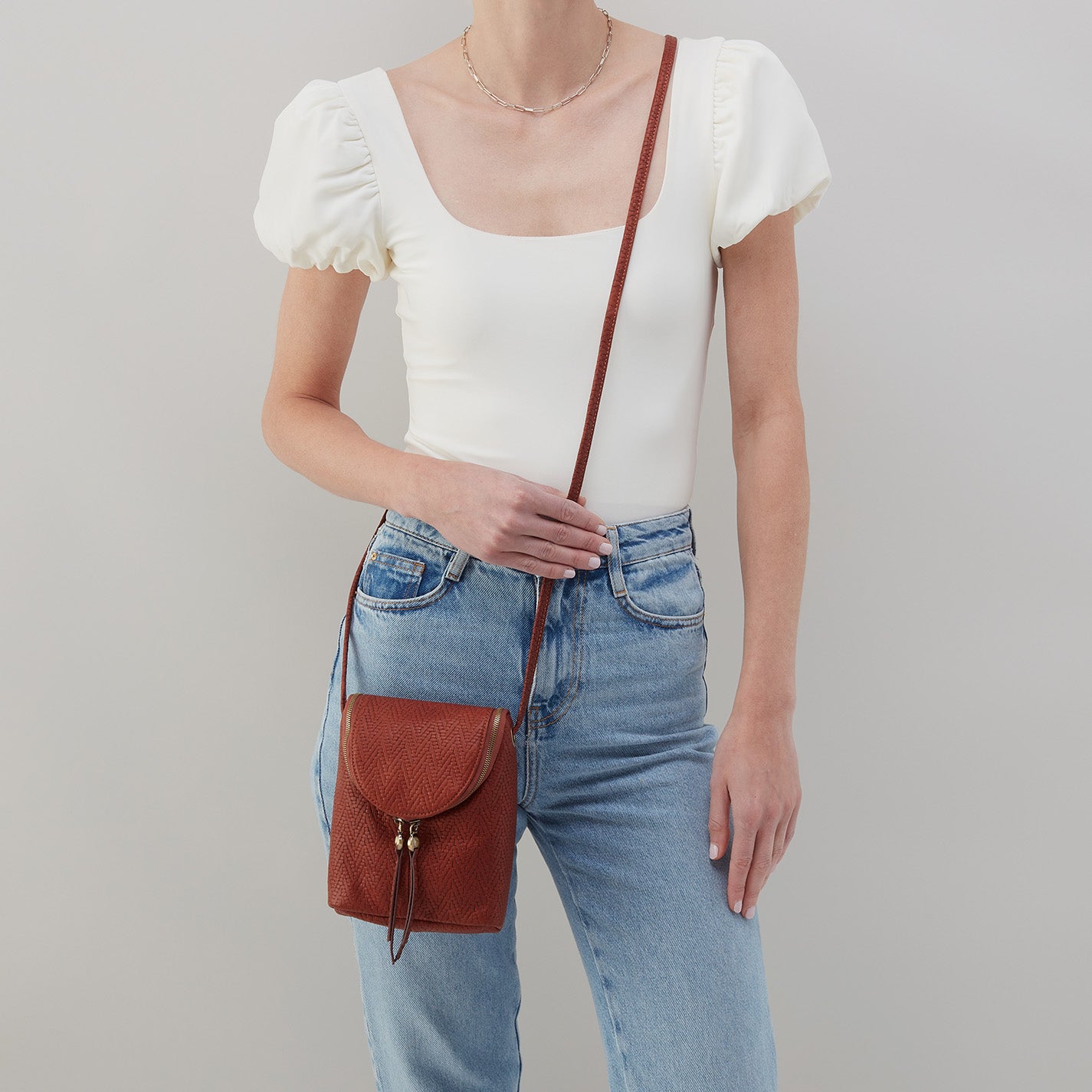 Soft Embossed Leather Fern Crossbody Bag in Tuscan Brown - Stylish Everyday Purse for Women, Perfect for Work, Shopping & Travel
