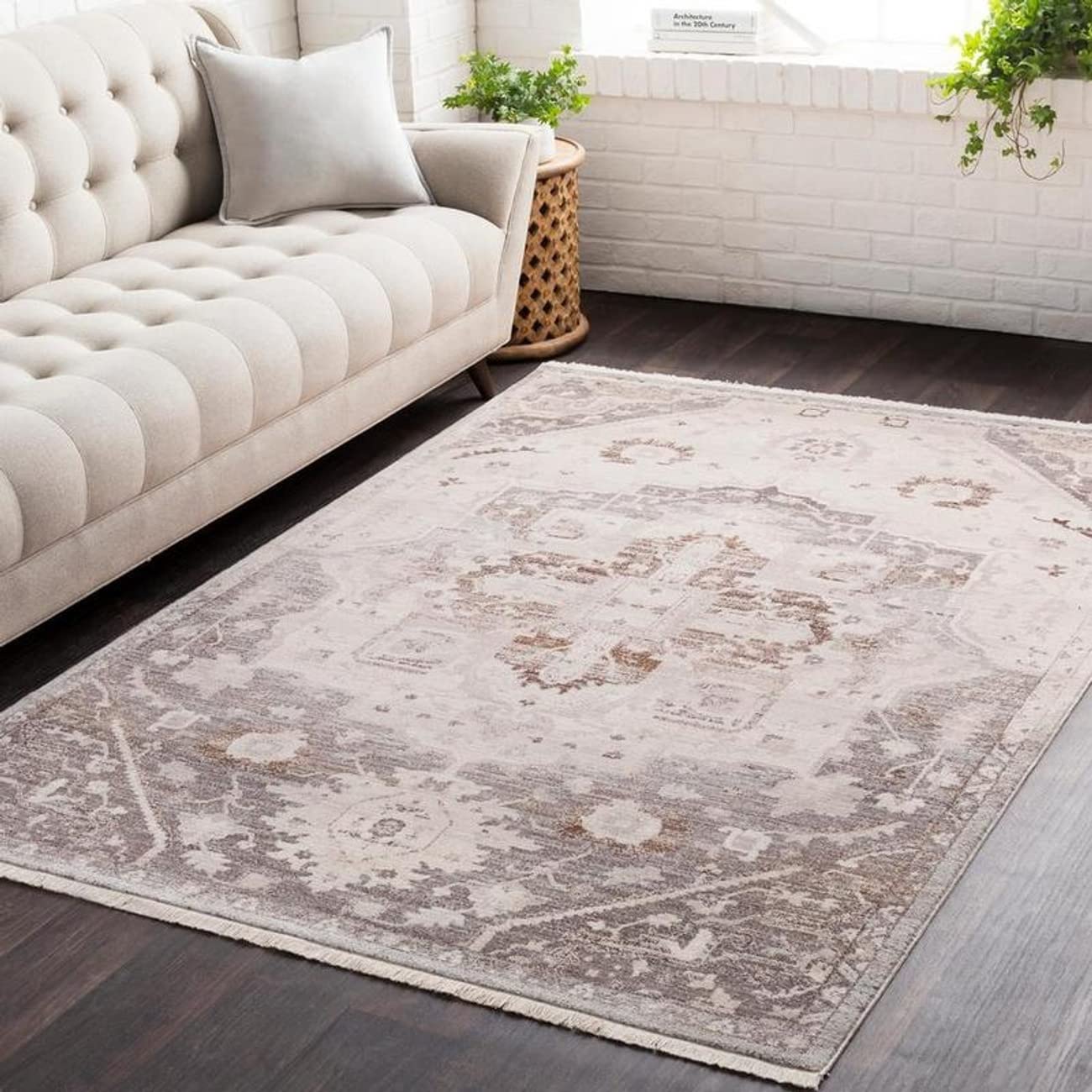 Mark&Day 3x5 Roubaix Traditional Dark Brown Area Rug - Soft & Durable Brown Beige Carpet for Living Room, Bedroom, Kitchen - Perfect for Home Decor & Cozy Spaces (2'7