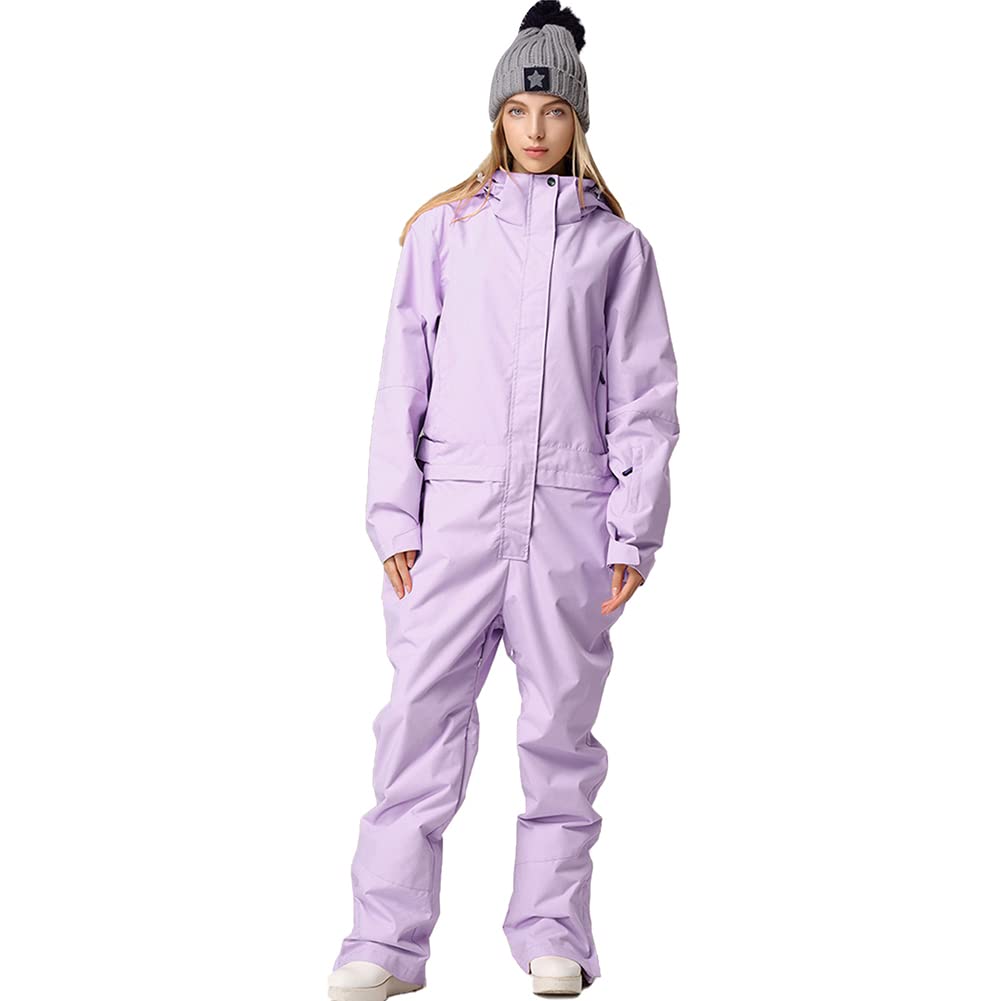 HOTIAN Women's One-Piece Ski Suit - Waterproof Winter Snowboard Jumpsuit for Outdoor Snow Sports & Skiing Adventures