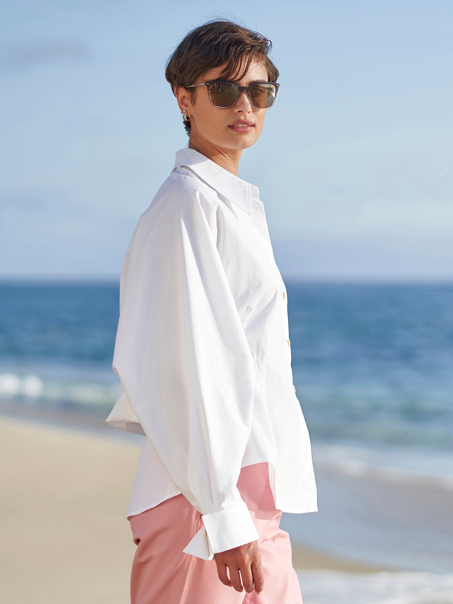 Pierina Cotton Shirt for Women - Soft & Breathable Casual Button Down Top for Everyday Wear | Office, Outing & Travel Comfort