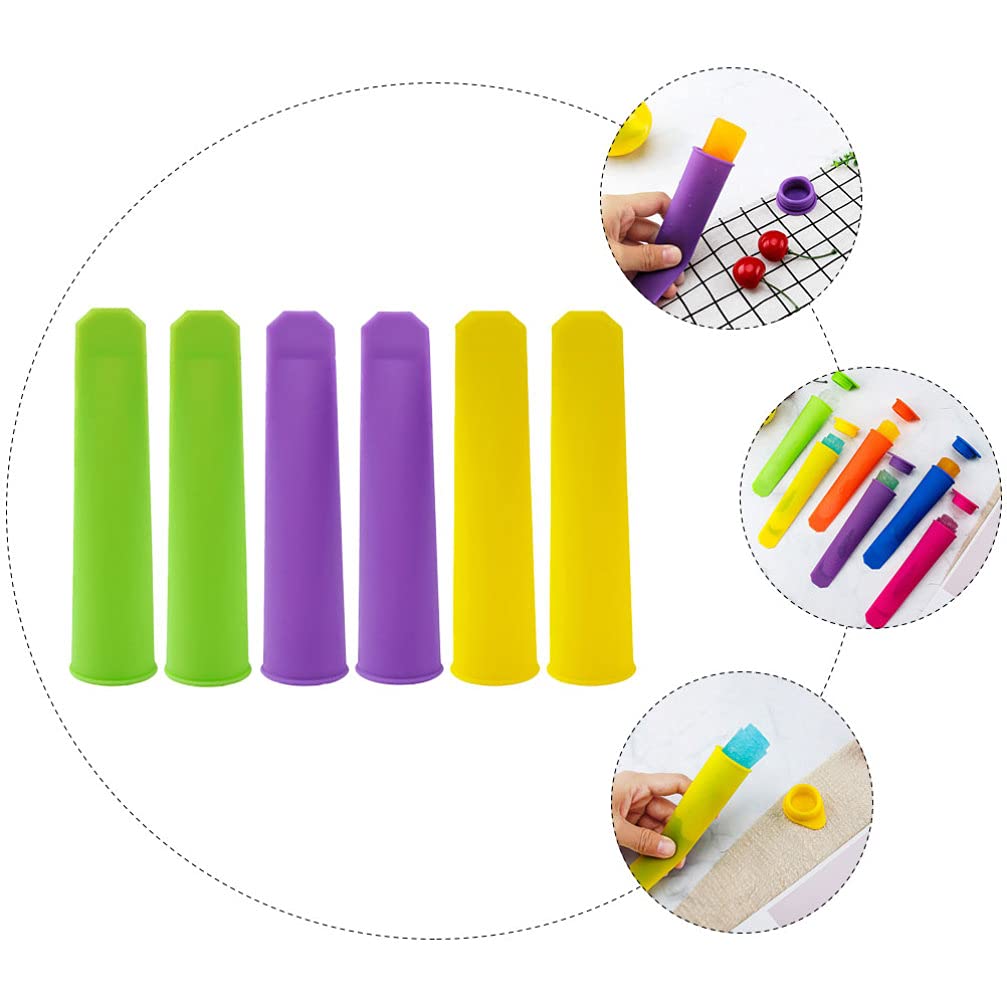 6pcs Silicone Popsicle Molds with Plastic Tray - DIY Ice Cream & Ice Pop Maker for Kids & Adults - Perfect for Summer Treats, Birthday Parties & Family Fun