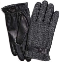 Premium Failsworth Sheepskin & Tweed Gloves - Black & Grey Winter Gloves for Men & Women | Warm, Stylish & Durable for Outdoor Activities, Driving & Cold Weather