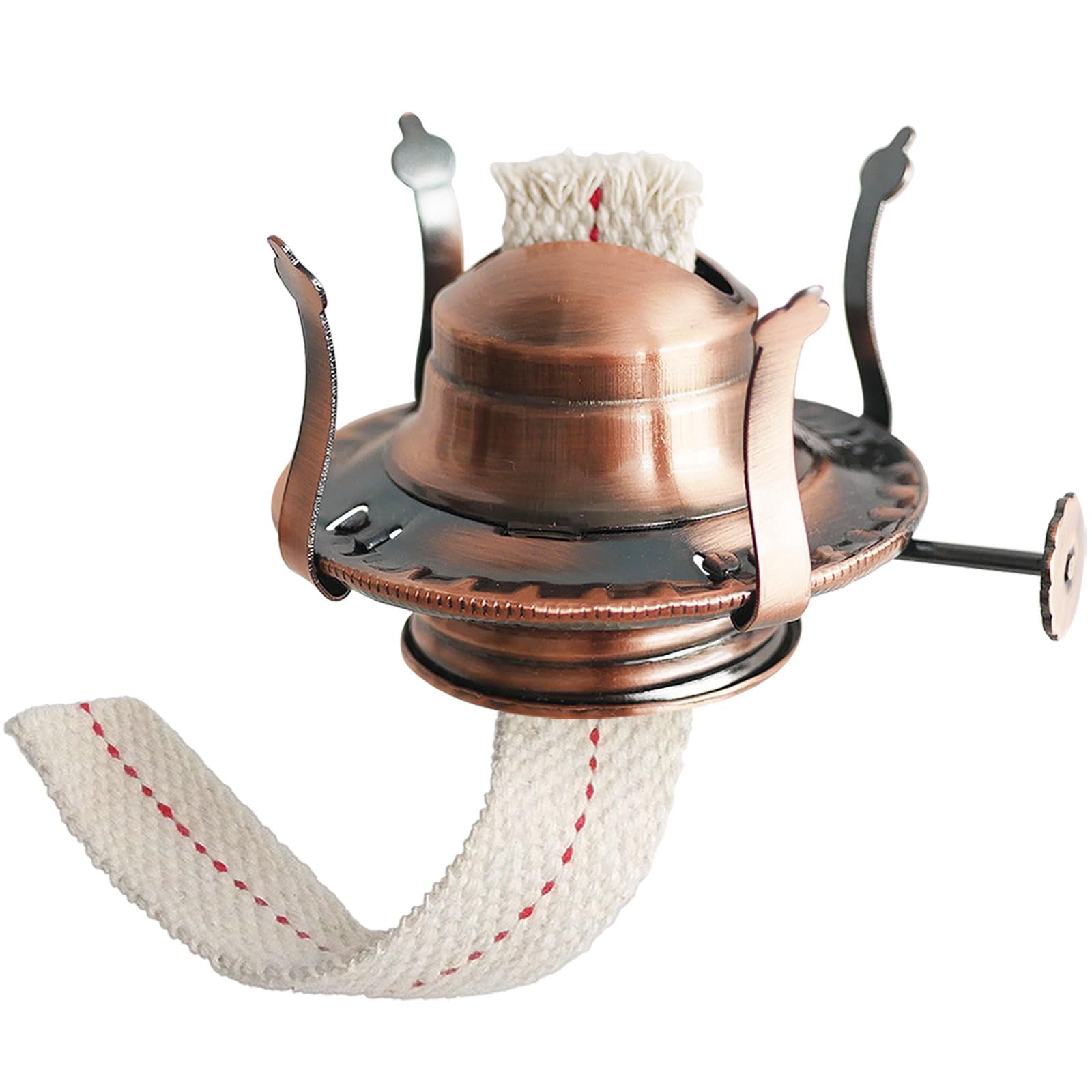 #2 Size Bronze Plated Oil Lamp Burner - Replacement Part for Antique & Kerosene Lamps with Reduction Collar & Cotton Wick - Fits 3 Inch Base Chimney - Perfect for Vintage Decor, Emergency Lighting & Outdoor Ambiance