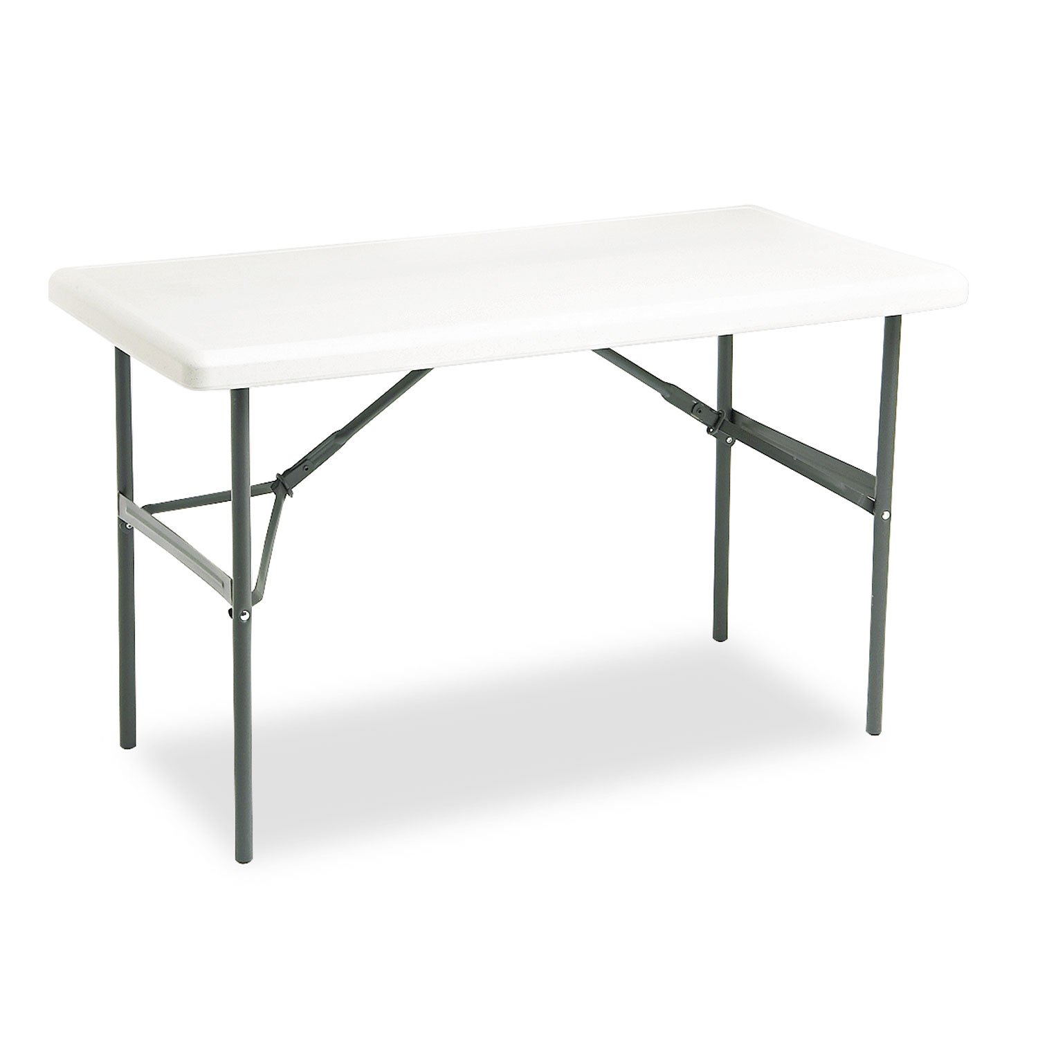 Indestructible 48'' x 24'' Resin Folding Table - Heavy Duty 1200 Series Platinum Outdoor/Indoor Table for Camping, Parties & Events | Iceberg 65203