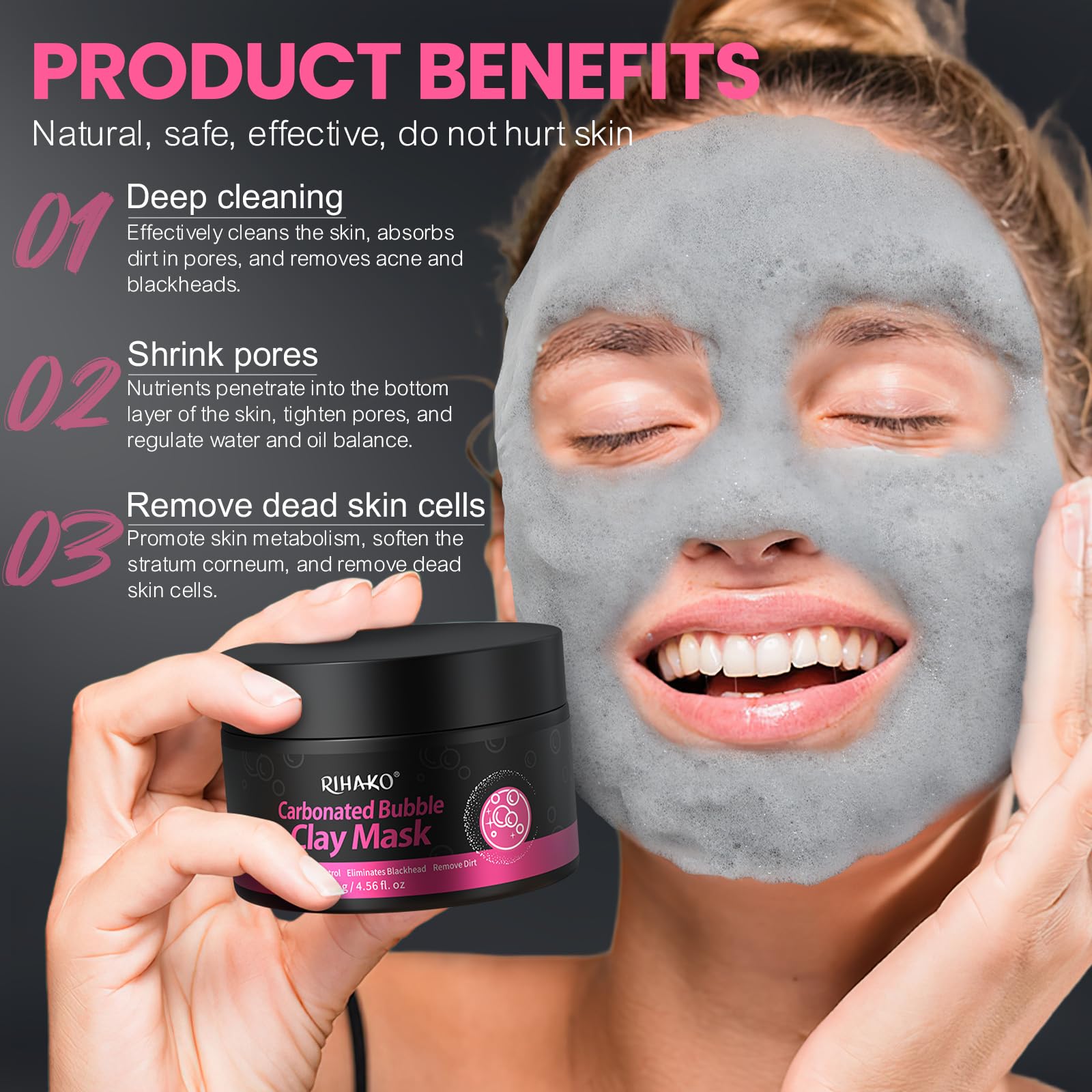 Best Carbonated Bubble Clay Mask for Blackhead Removal & Pore Refining - Deep Exfoliating & Detoxing Facial Mask for Oily & Dull Skin - Perfect Skincare Gift for Wife on Mother's Day - Spa & At-Home Facial Treatment