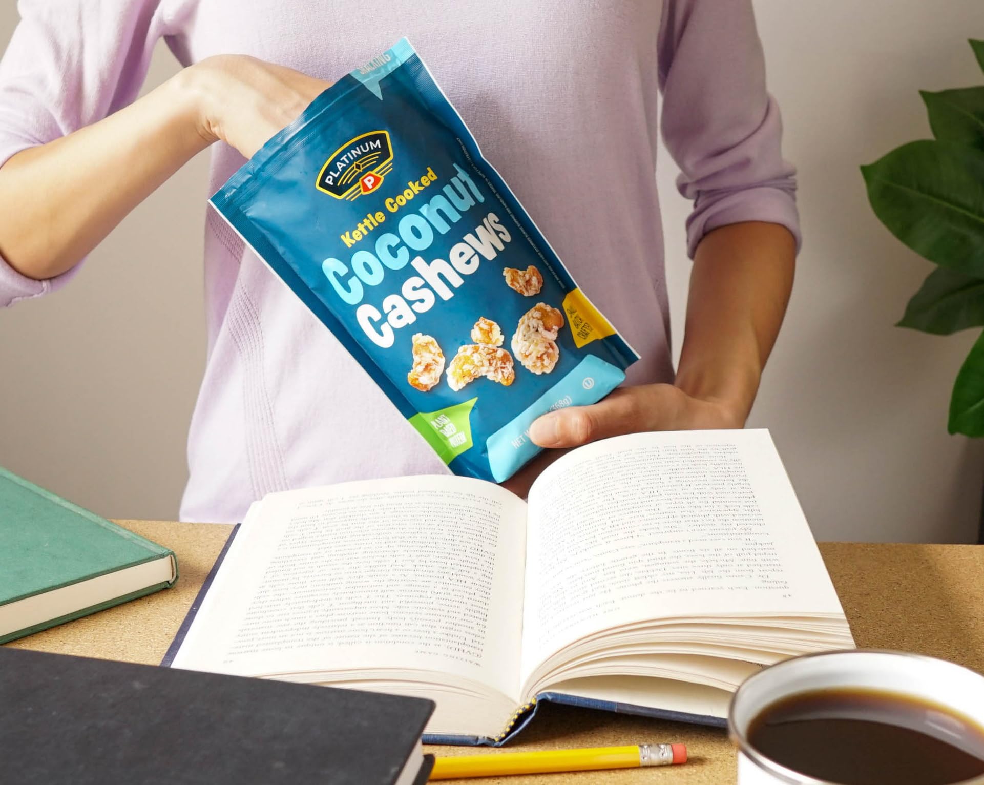 Premium Kettle Cooked Coconut Cashews - Vegan Protein Snack, High Fiber, Gluten-Free, Healthy Nuts for Energy - Resealable 13oz Pouch - Perfect for Home, Office, Gym & School Snacking