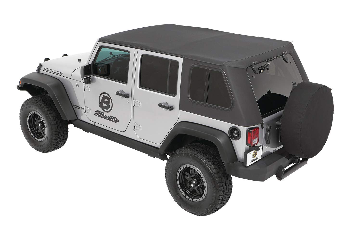Bestop (5486370) Trektop Pro Jeep Wrangler JK 4-Door Soft Top in Granite Grey Twill - Premium Convertible Top for Off-Road Adventures & All-Weather Protection
