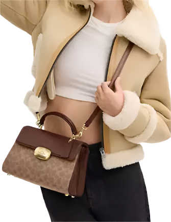 Coach Eliza Top Handle Bag in Signature Canvas - Stylish Crossbody Purse for Women, Perfect for Work, Travel & Everyday Use
