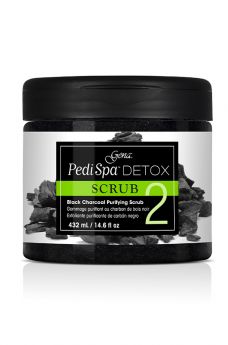 GENA PEDI SPA Detox Scrub with Charcoal - Step 2 Foot Exfoliator for Soft & Smooth Feet | Perfect for At-Home Pedicures & Foot Care Routines