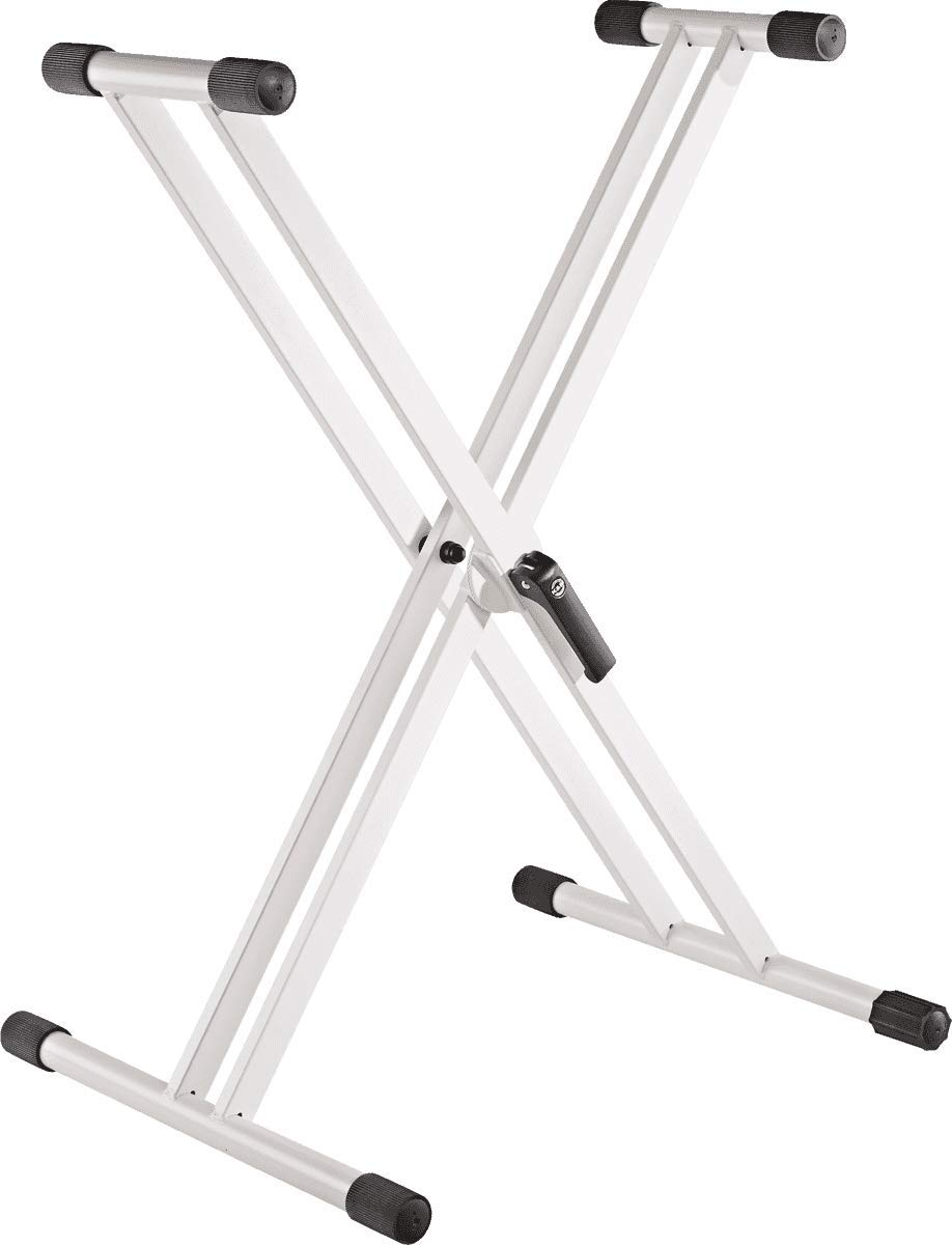 K&M 18993 Rick 20 Keyboard Stand - Pure White | Adjustable Heavy-Duty Keyboard Stand for Musicians | Perfect for Live Performances, Studio Recording & Home Practice