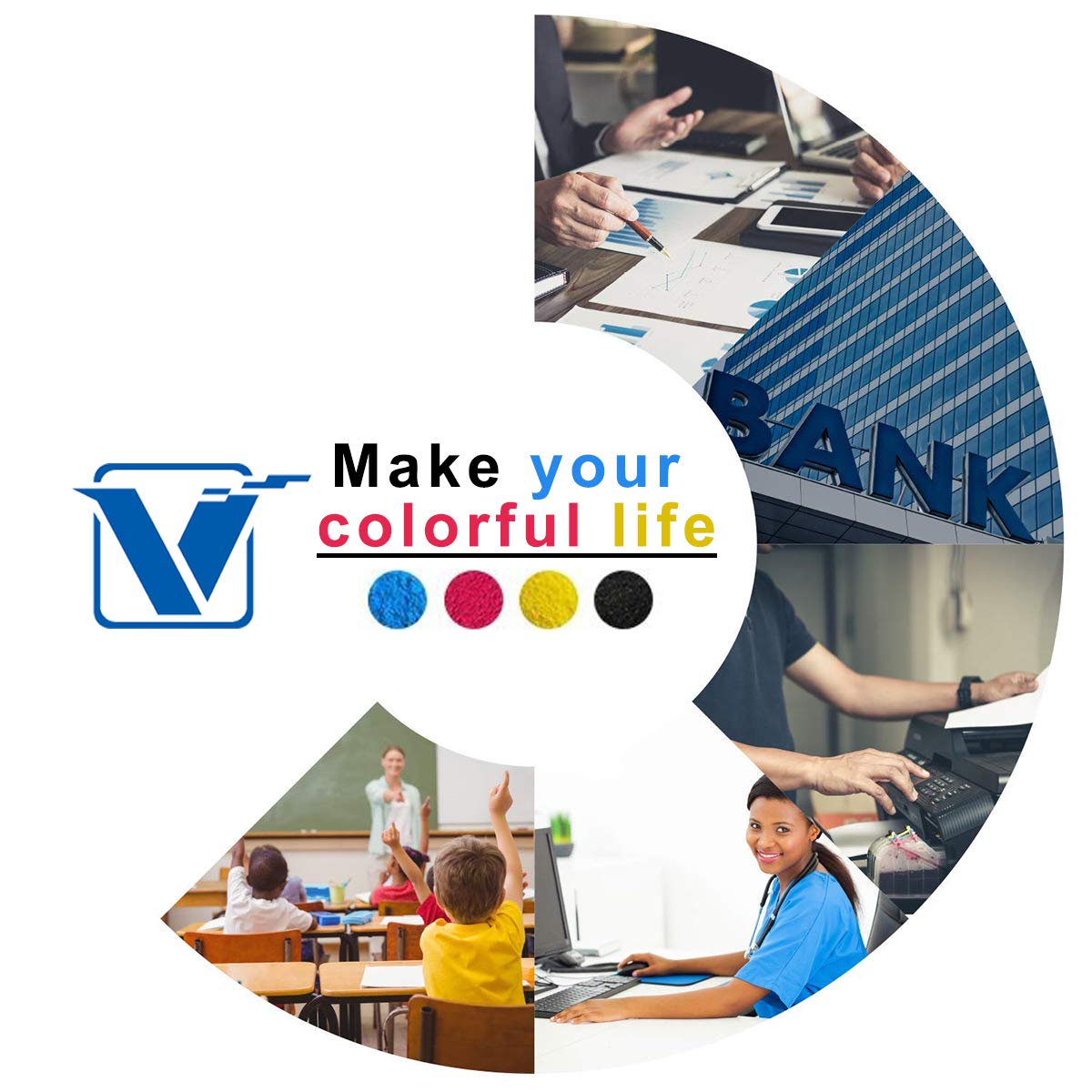 VICTORSTAR Compatible Toner for Ricoh SP C250 C260 C261 - High Yield 2300 Pages - Office & Home Printing