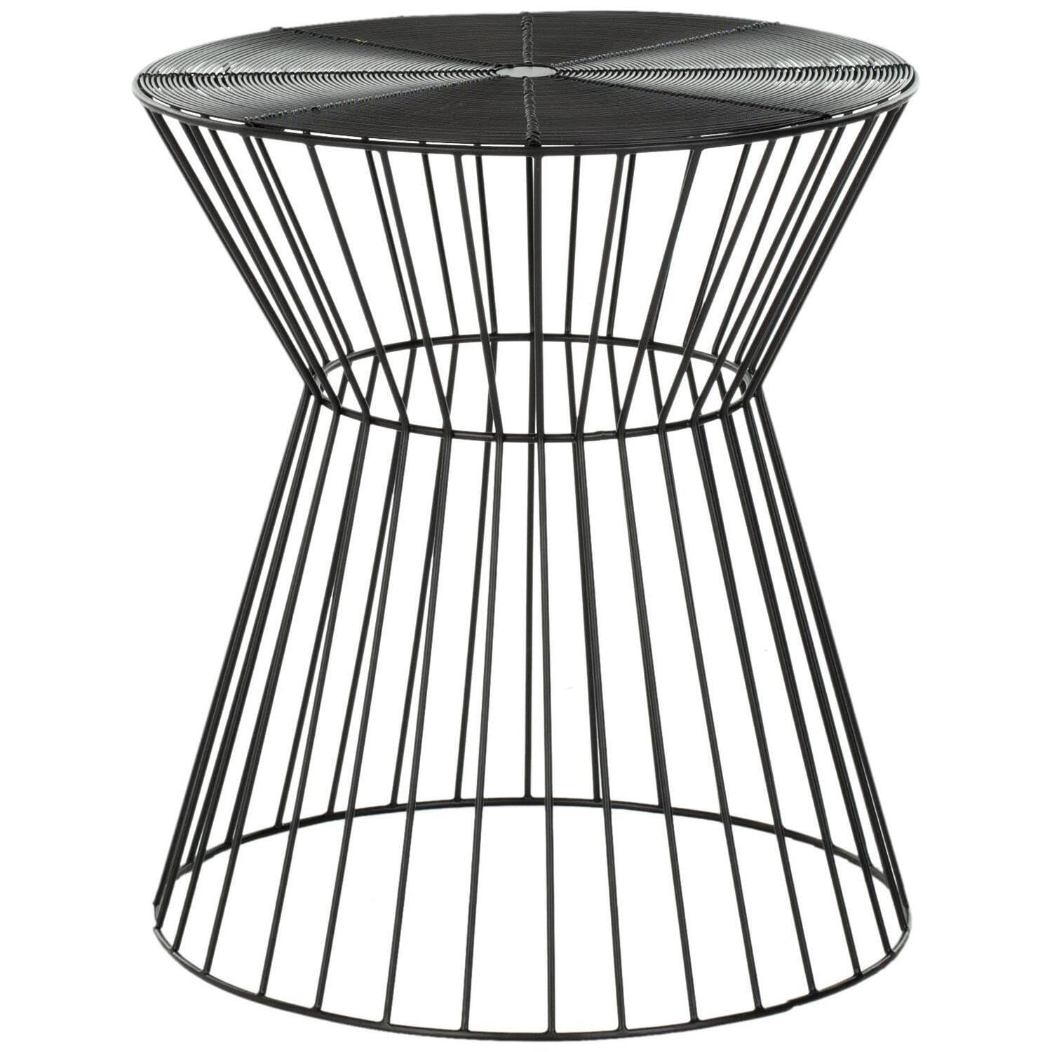 Safavieh Payton Steelworks Iron Wire Stool - Black Bar Stool for Kitchen, Dining Room & Outdoor Patio - Industrial Style Metal Stool with Sturdy Construction