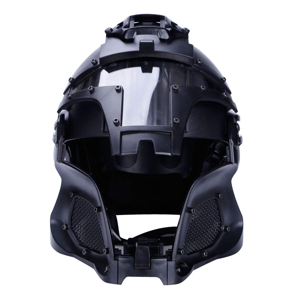 Tactical Military Airsoft Paintball Helmet with PC Lens - Full Face Protection Mask for Airsoft, Paintball & Outdoor Combat Games | Ideal for Tactical Training, Military Simulation & Extreme Sports