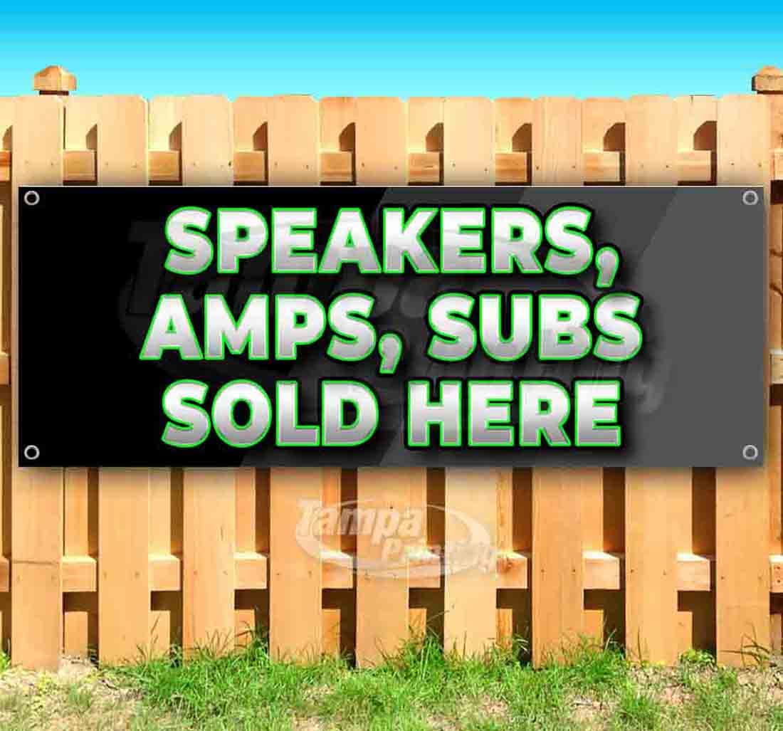 Premium 13 oz Heavy-Duty Vinyl Banner with Metal Grommets - Single-Sided Non-Fabric Sign for Speakers, Amps & Subwoofers | Perfect for Music Stores, Car Audio Shops & Event Promotions