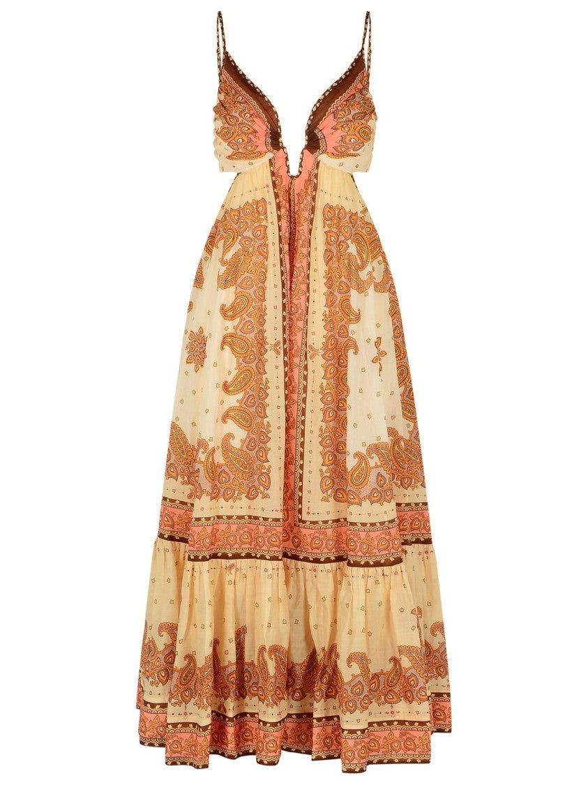 Maxine Orange Cotton Dress - Women's Summer Casual Flowy Dress for Beach, Vacation & Everyday Wear