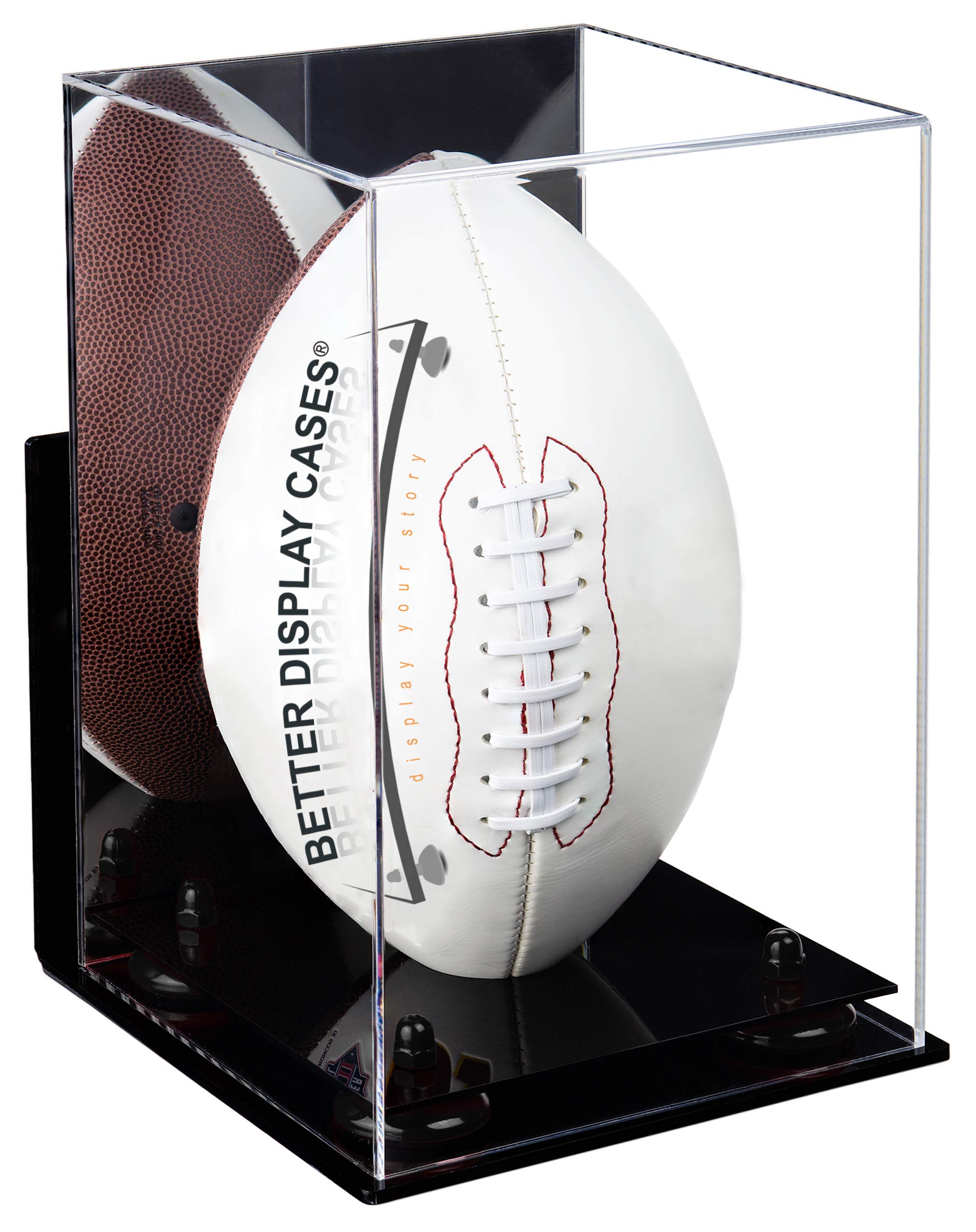 Premium Acrylic Football Display Case with Risers - Full Size Clear Protective Showcase for Collectibles & Memorabilia - Perfect for Home Decor, Man Cave, Sports Fan Gifts & Trophy Displays