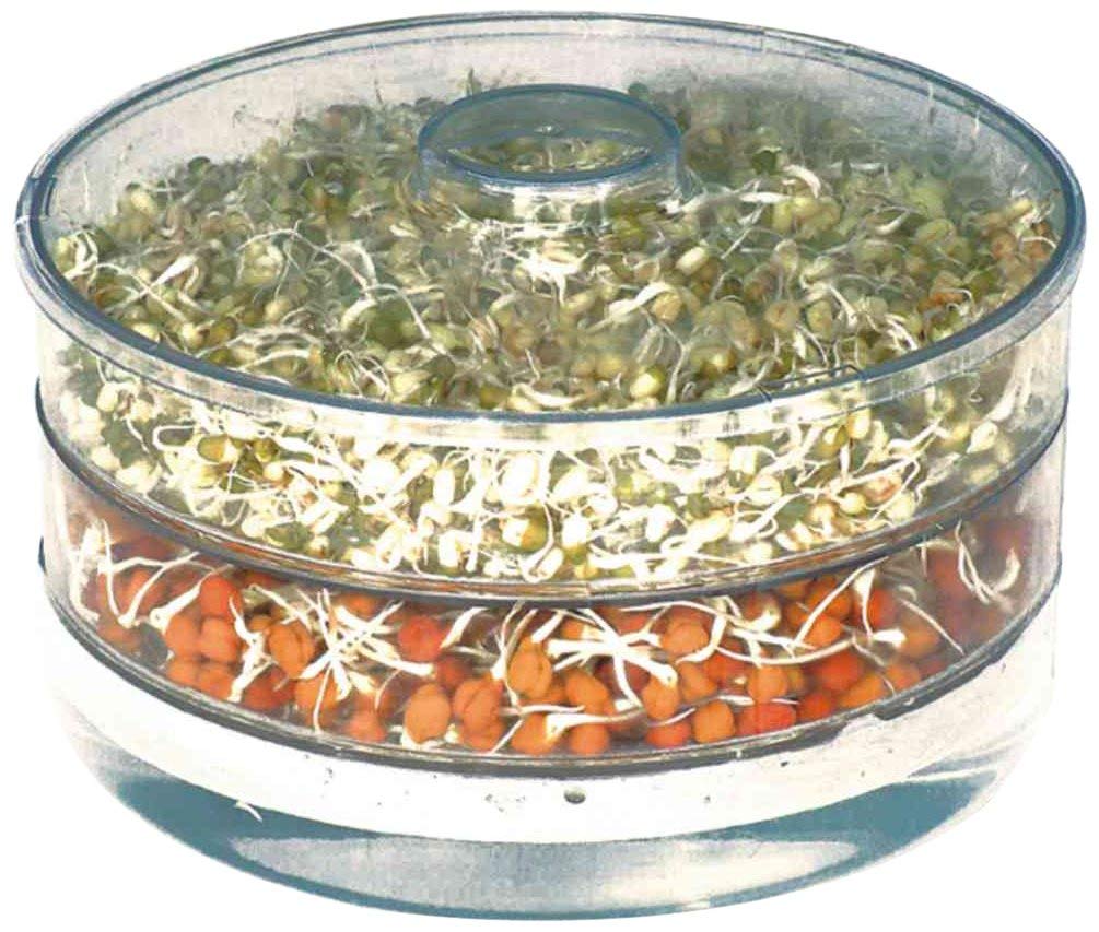 Organic Seed Sprouter Kit - 2 Tier Seed Bowls & 1 Water Container for Fast Sprouting | Indoor Gardening Supplies for Microgreens, Wheatgrass & Salad Sprouts | Perfect for Kitchen, Vegan & Healthy Lifestyle