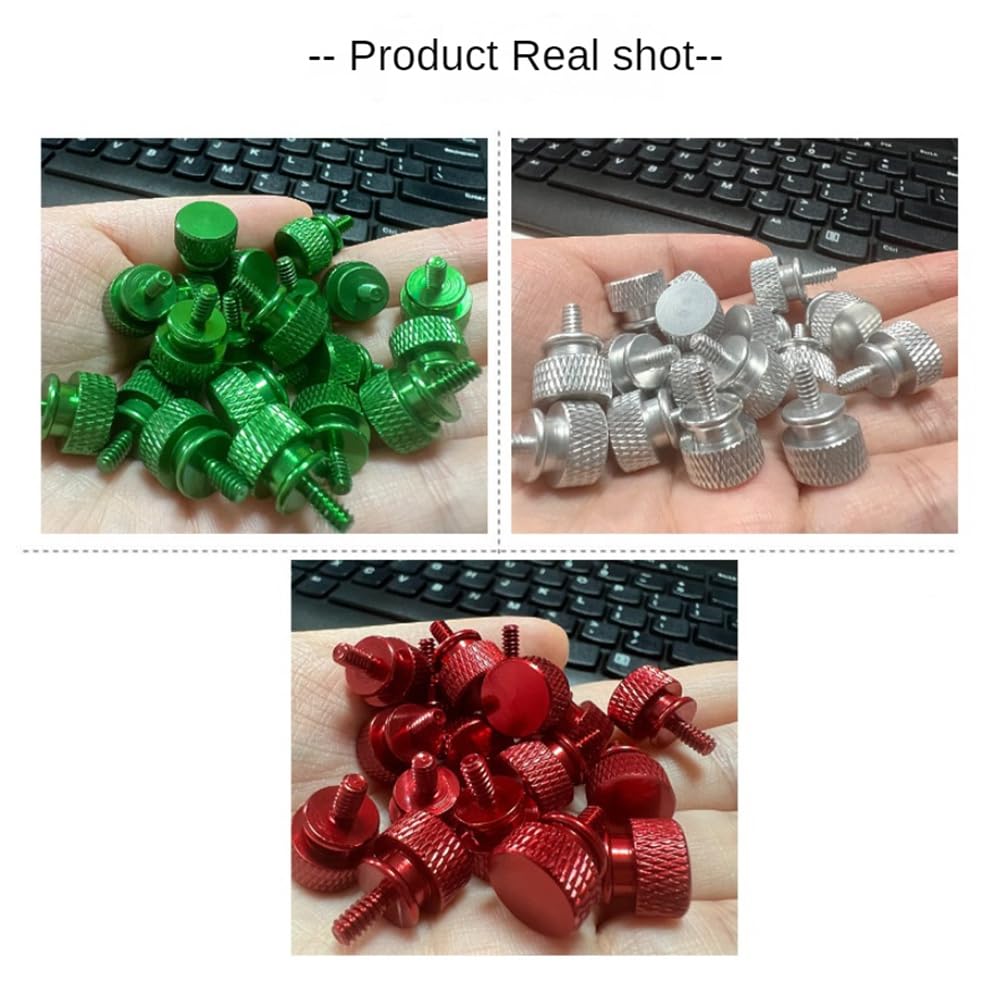 10Pcs UNC6-32 M3.5 Computer Case Screws for GPU Holder PSU & Side Panel - Green PC Building & Water Cooling Hardware - Perfect for DIY Computer Assembly and Case Modding