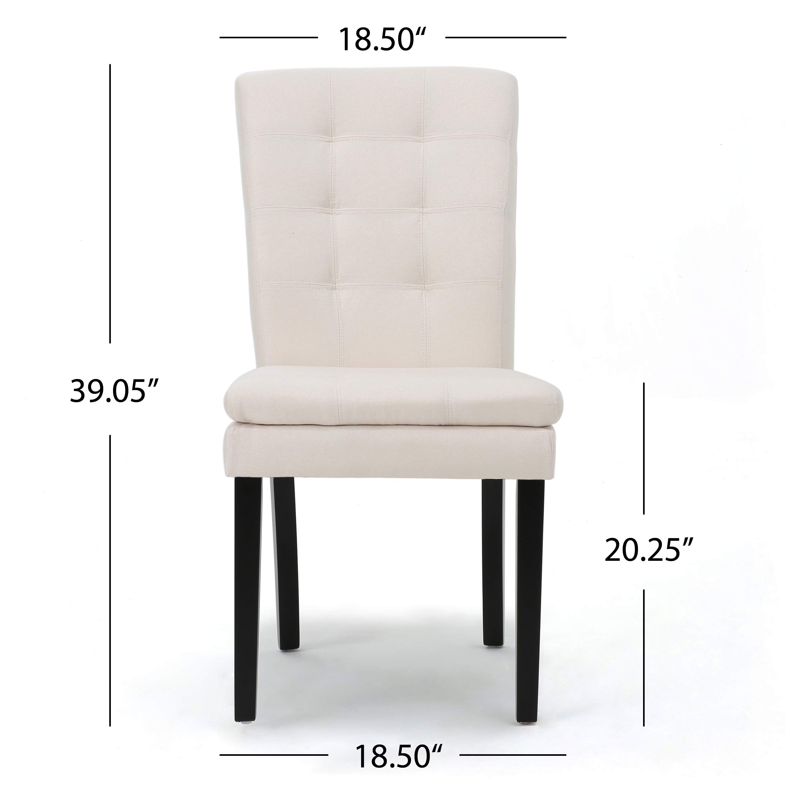 Christopher Knight Home Badin Fabric Dining Chairs, 2-Piece Set, Beige - Modern Upholstered Side Chairs for Kitchen, Dining Room, or Breakfast Nook
