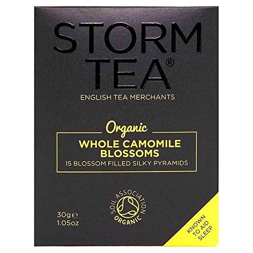 Organic Chamomile Tea Bags - Storm Tea, 15 Count, Relaxing Herbal Tea for Stress Relief & Better Sleep - Perfect for Evening, Meditation & Wellness Routines