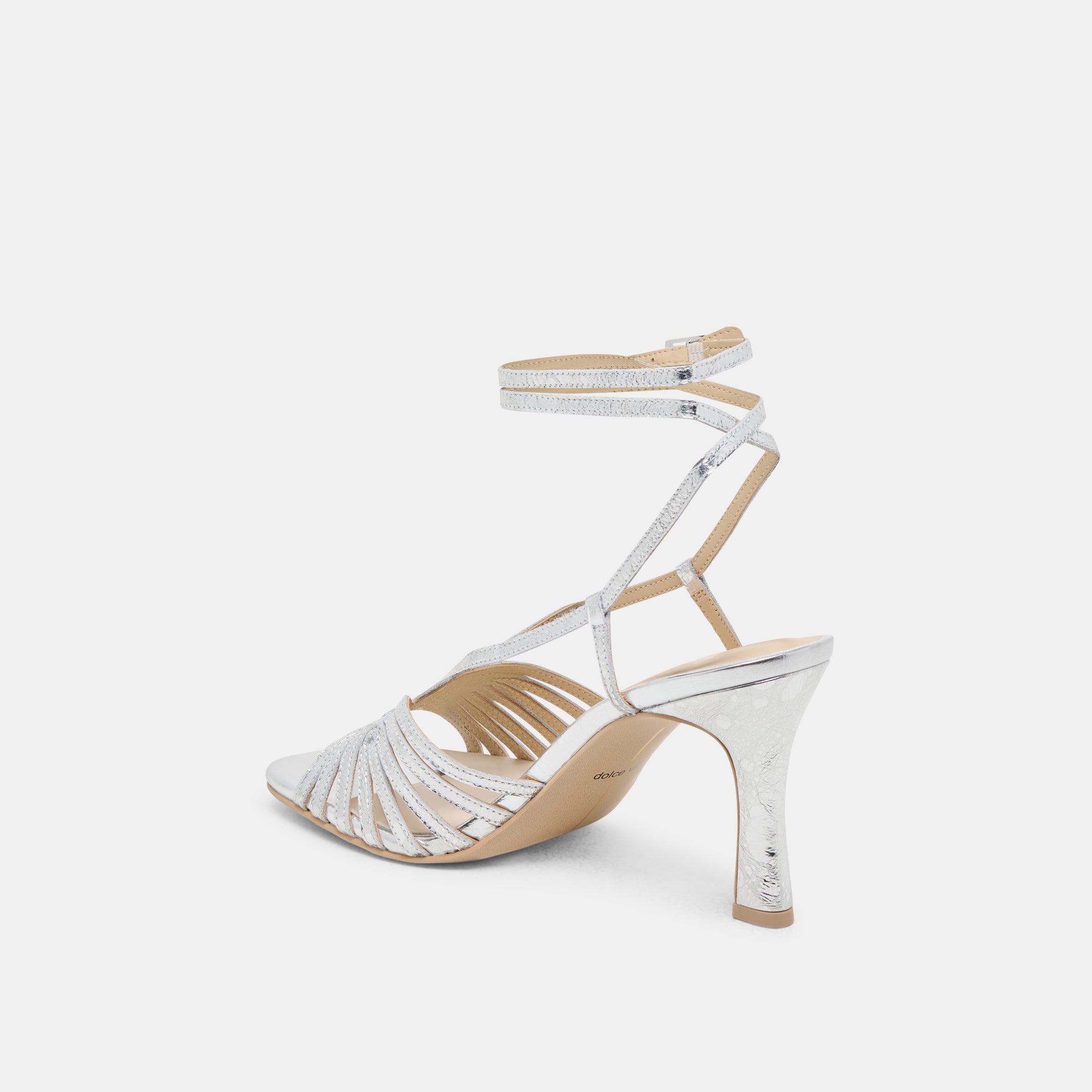 NIVANA Women's Silver Distressed Leather High Heels - Stylish & Comfortable for Parties, Weddings & Evening Events