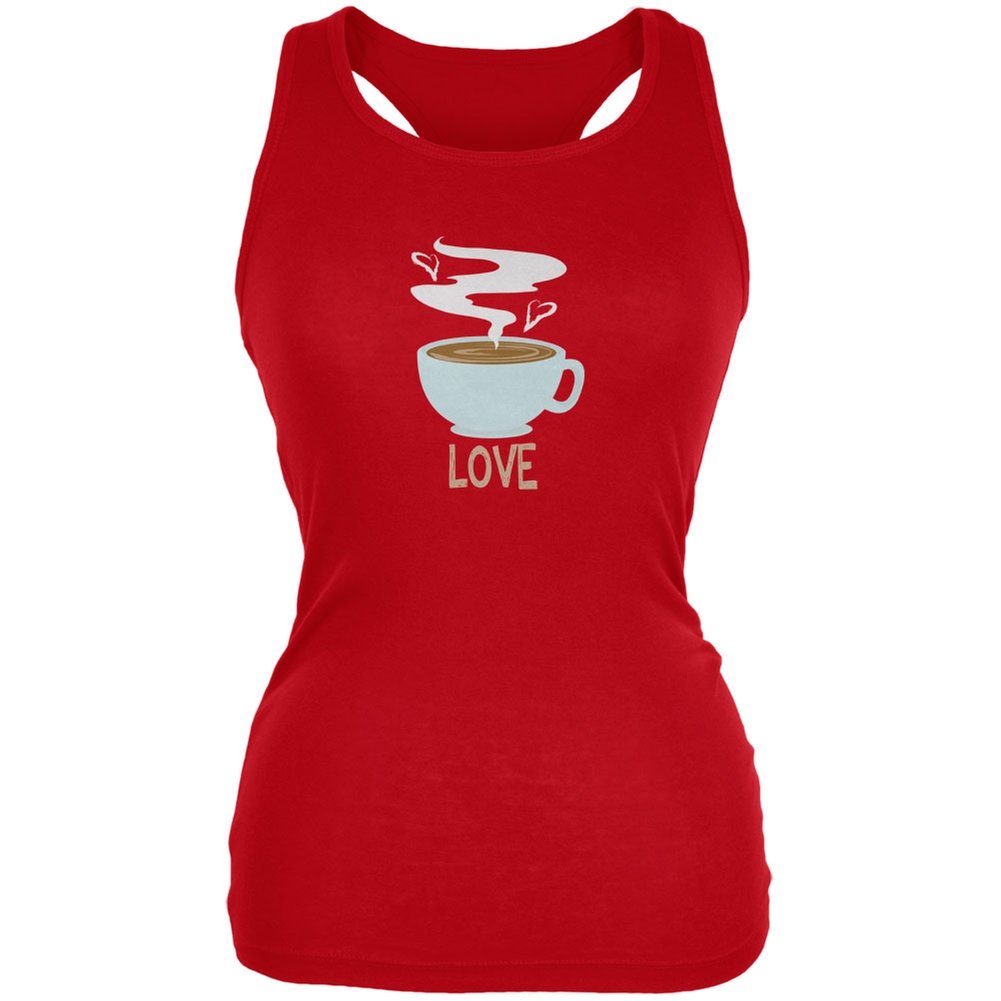 Red Coffee Lovers Soft Junior Tank Top - Comfortable & Stylish for Casual Wear, Gym, and Summer Outfits