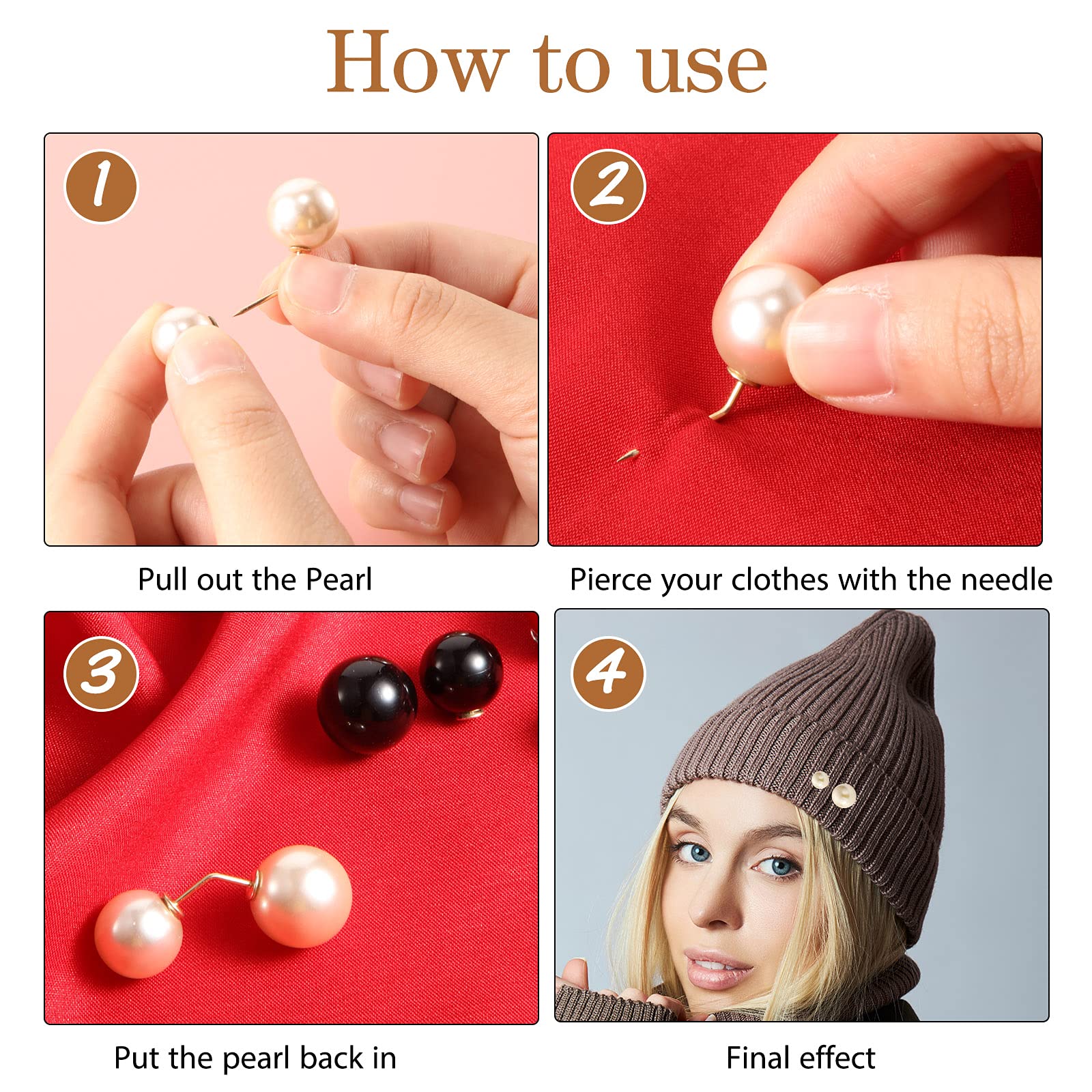 WILLBOND 6-Piece Artificial Pearl Brooch Pins - Elegant Anti-Exposure Neckline Safety Pins & Sweater Shawl Clips for Women - Perfect for Weddings, Parties & Formal Events (2 Stylish Designs)