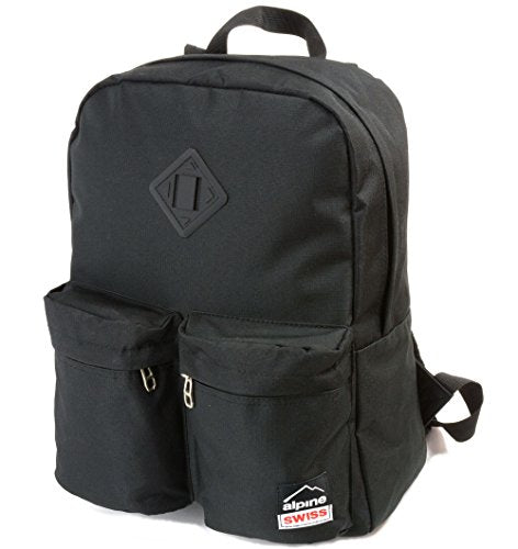 Alpine Swiss Major School Backpack - Durable Bookbag for Students with 1 Year Warranty - Black - Perfect for School, College, and Everyday Use