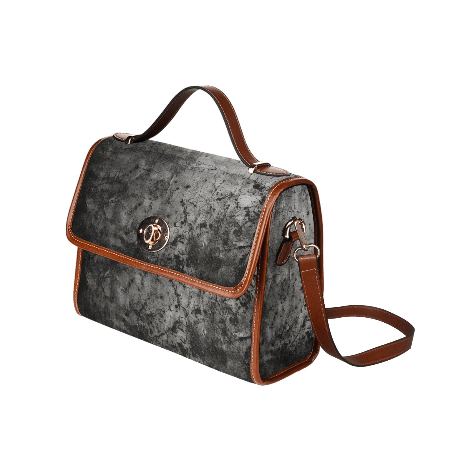 Gothic Black Waterproof Canvas Crossbody Bag for Women - Stylish & Durable Travel, Shopping, and Everyday Use