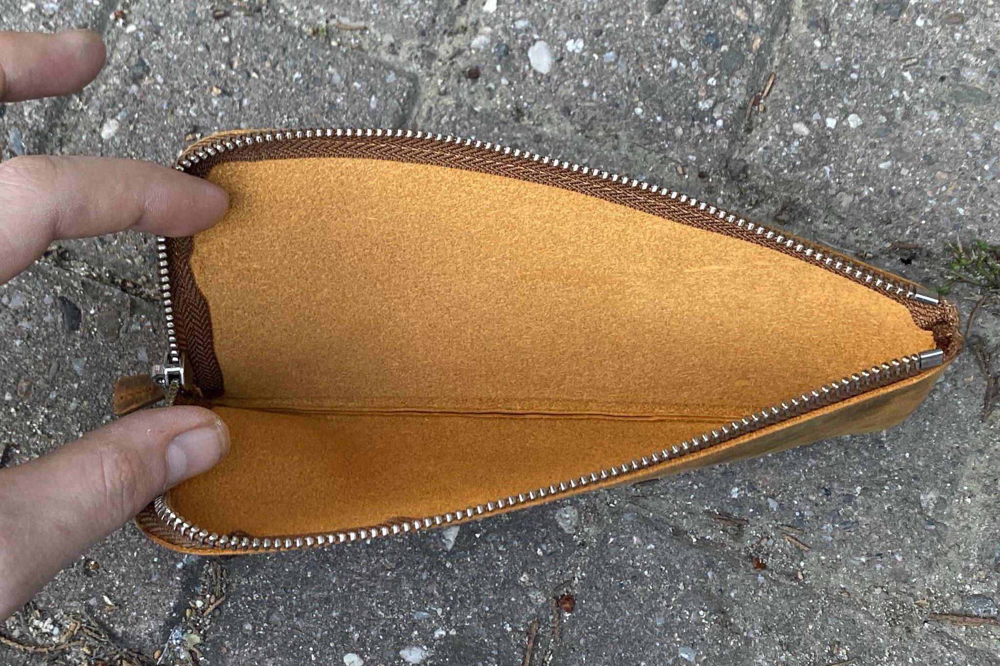 Premium Leather Pen Pouch with 4 Slots & Zipper Closure - Crazy Horse Brown - Perfect for Office, School, Travel & Everyday Organization