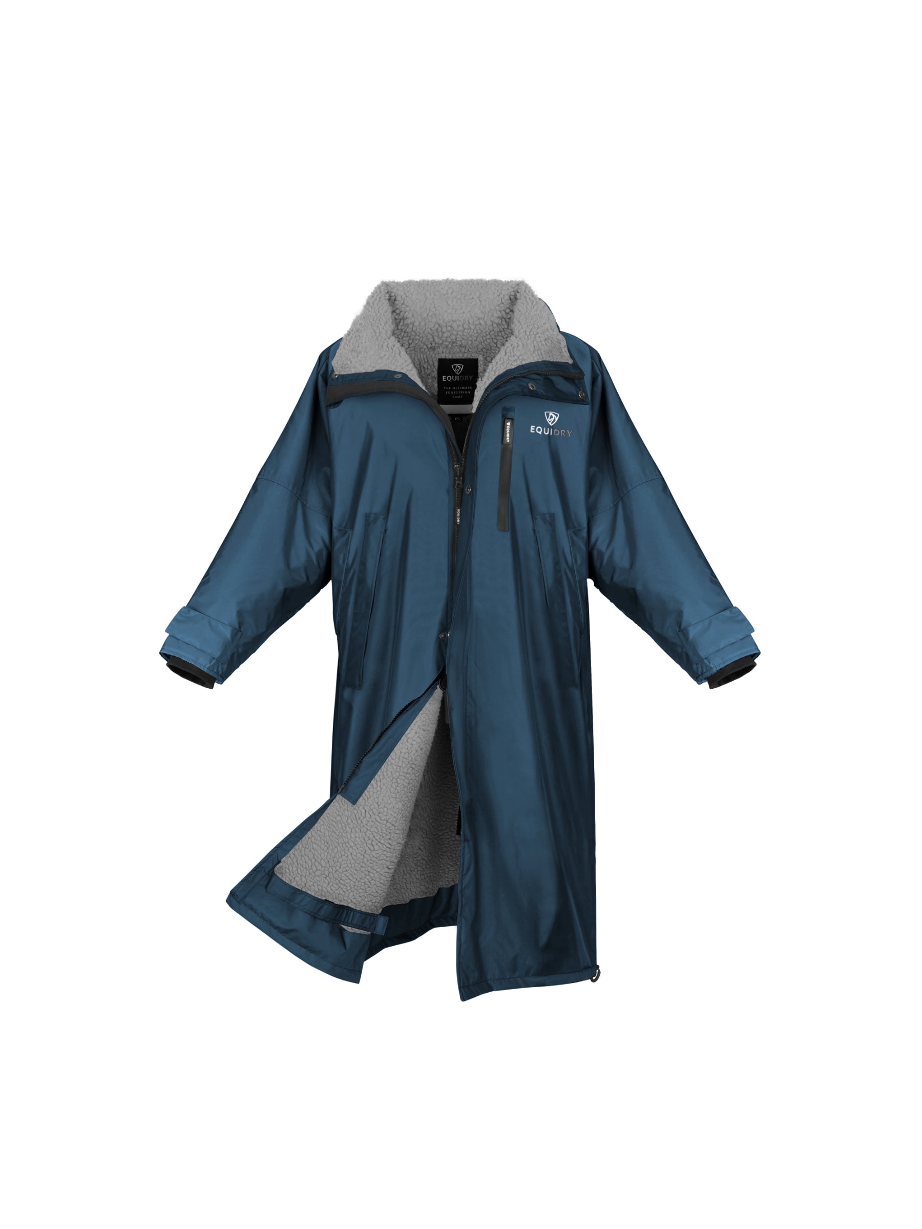 Evolution Women's Thick Fleece Jacket with Stowaway Hood - Steel Blue/Grey - Cozy Winter Outerwear for Hiking & Casual Wear