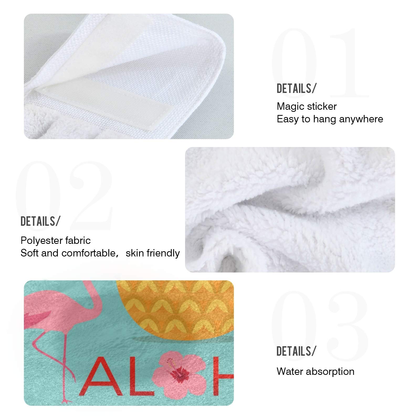 Pineapple & Flamingo Kitchen Towels Set of 2 - 12x17 Inch Soft Absorbent Hand Towels with Hanging Loop - Perfect for Kitchen, Bathroom & Home Decor - Ideal for Drying Dishes, Decorating & Gift Giving