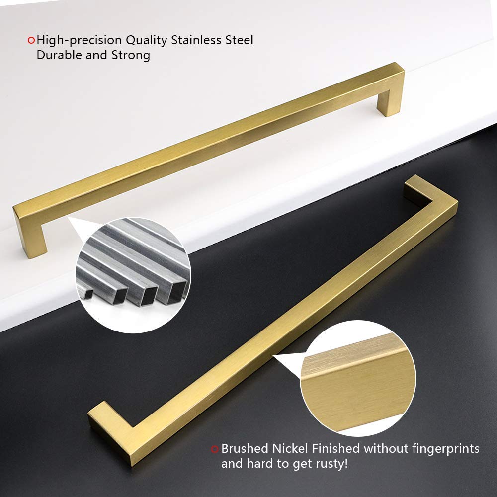 45-Pack Brushed Brass Cabinet Handles & Drawer Pulls - HDJ12GD 6-1/4