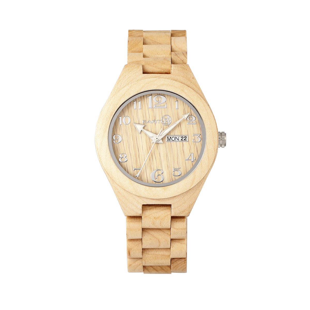 EARTH WOOD Sapwood Bracelet Watch with Date Display - Stylish Wooden Wristwatch for Men & Women | Perfect for Outdoor Adventures, Casual Wear & Eco-Friendly Fashion