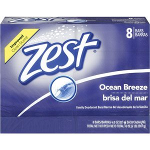 Zest Ocean Breeze Family Deodorant Soap Bars - 6 Pack | Natural Freshness for Whole Body & Sensitive Skin | Perfect for Shower, Gym & Travel