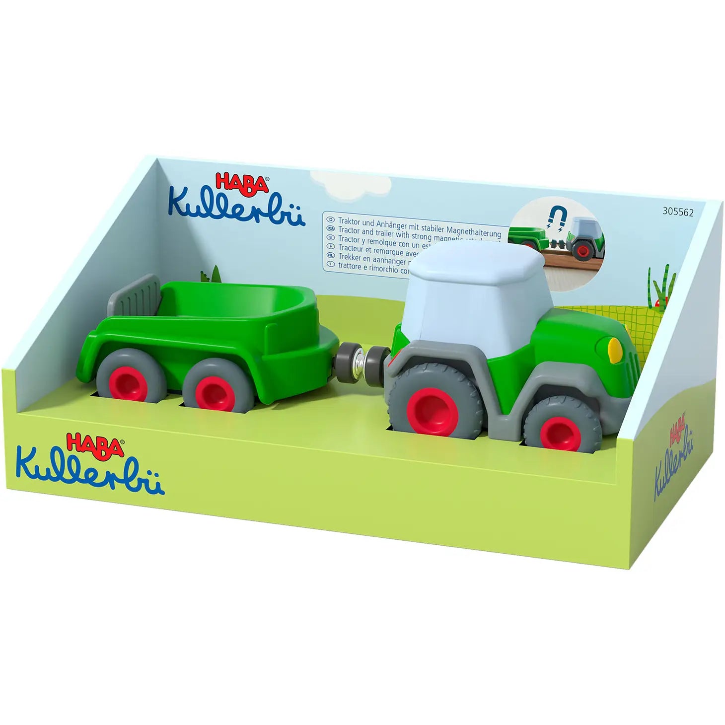 Kullerbu Tractor Toy with Detachable Trailer - Farm Vehicle Playset for Kids | Pretend Play, Outdoor & Indoor Fun, Early Learning Development