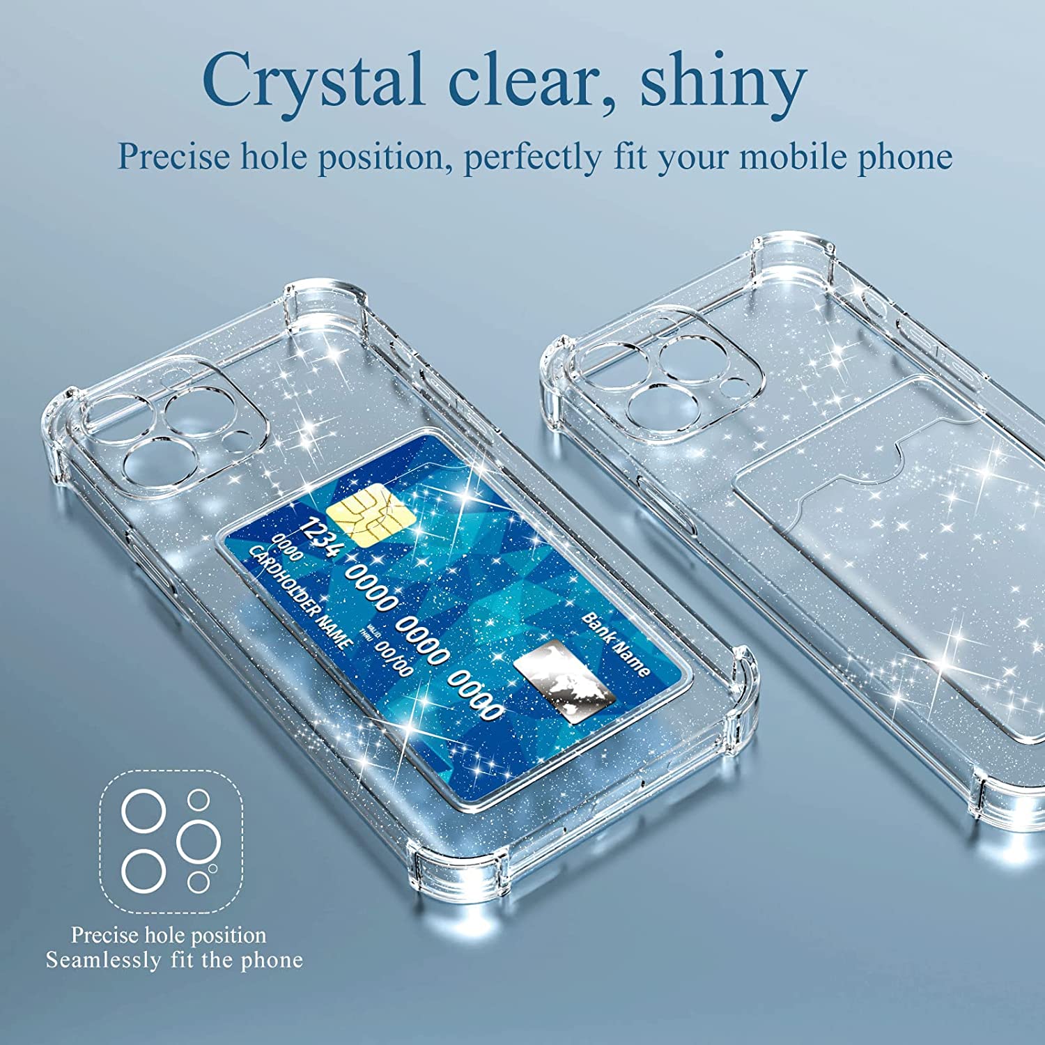 iPhone 14 Pro Max Case with Card Holder - Shockproof Sparkly Phone Cover for Women & Men | Perfect for Everyday Use, Travel & Night Out