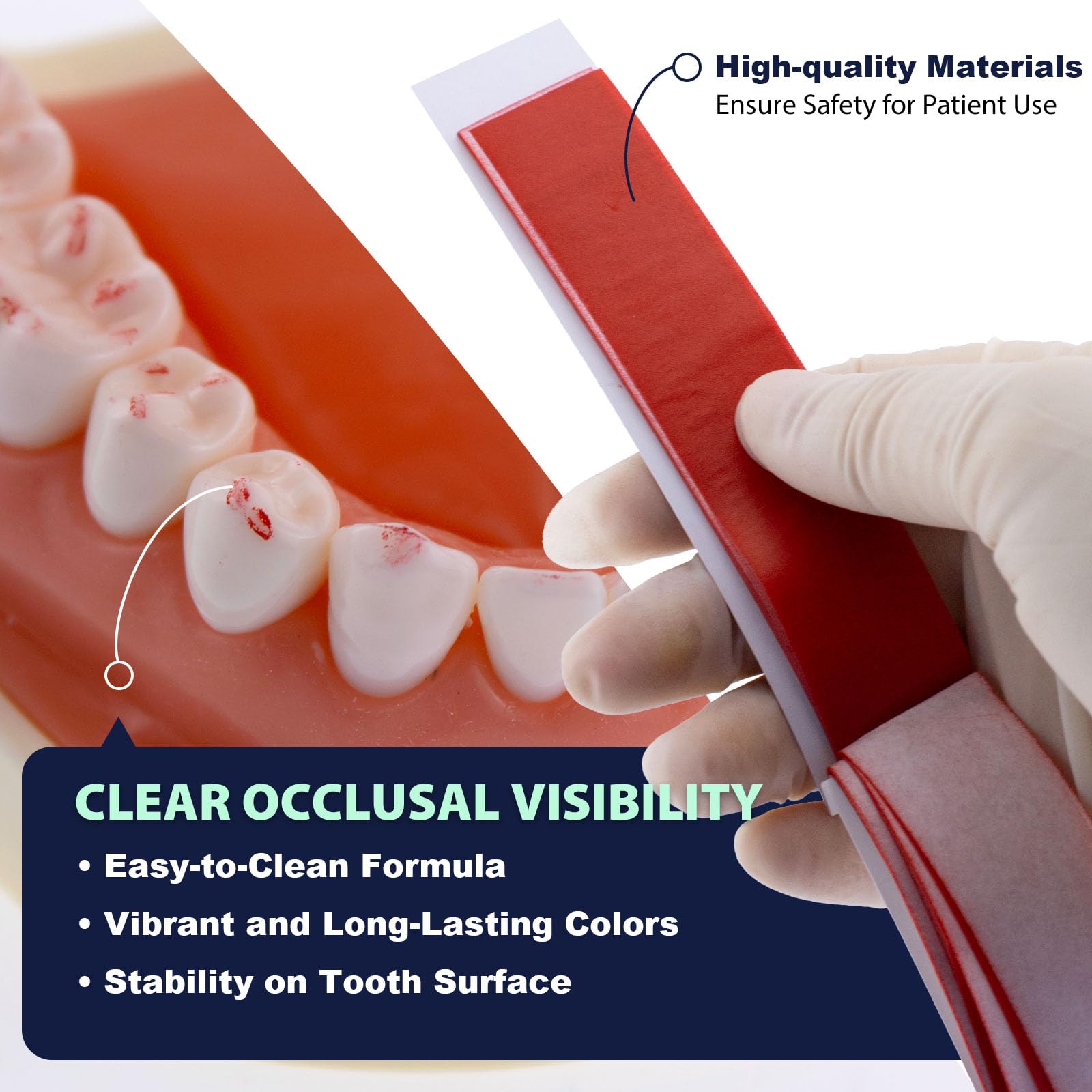 VASTMED 240PCs Dental Grade Articulating Papers - Double-Sided Micron Bite Paper & Film for Occlusal and Interproximal Adjustments | Perfect for Dentists, Orthodontists & Dental Labs | Ideal for Bite Registration, Crown Fitting & Dental Restoration Procedures