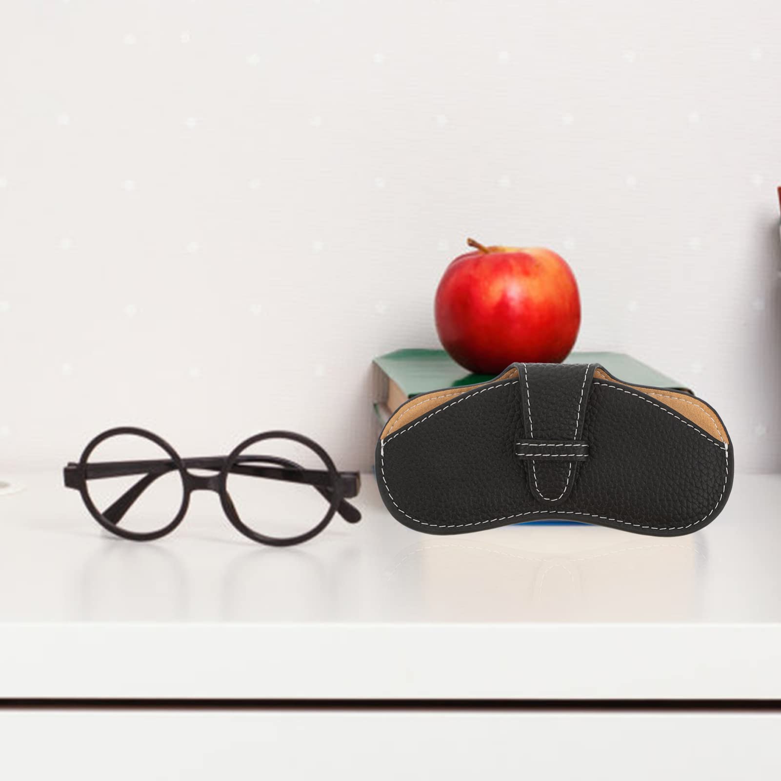 Premium Leather Glasses Case - Durable Eyeglass Holder & Spectacle Storage Container for Men & Women - Perfect for Travel, Office, and Home Use