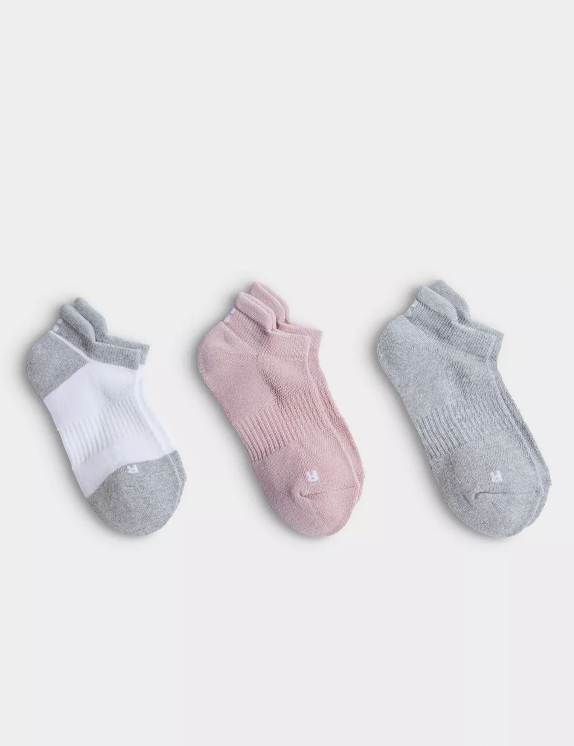 Breathable Workout Trainer Socks 3-Pack - Light Grey Marl - Perfect for Gym, Running & Yoga