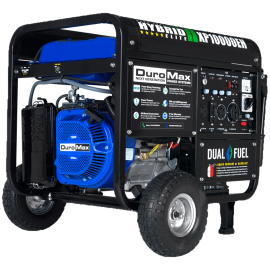 DuroMax XP10000EH 8000W/10000W Dual Fuel Portable Generator with Electric Start - Ideal for Home Backup Power, Camping & Emergency Use